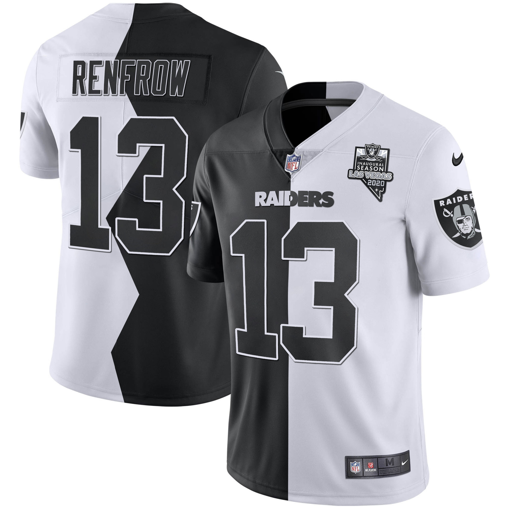 Hunter Renfrow Men's Las Vegas Raiders Inaugural Season Patch Zigzag Split - All Stitched Zigzag Split Jersey - All Stitched