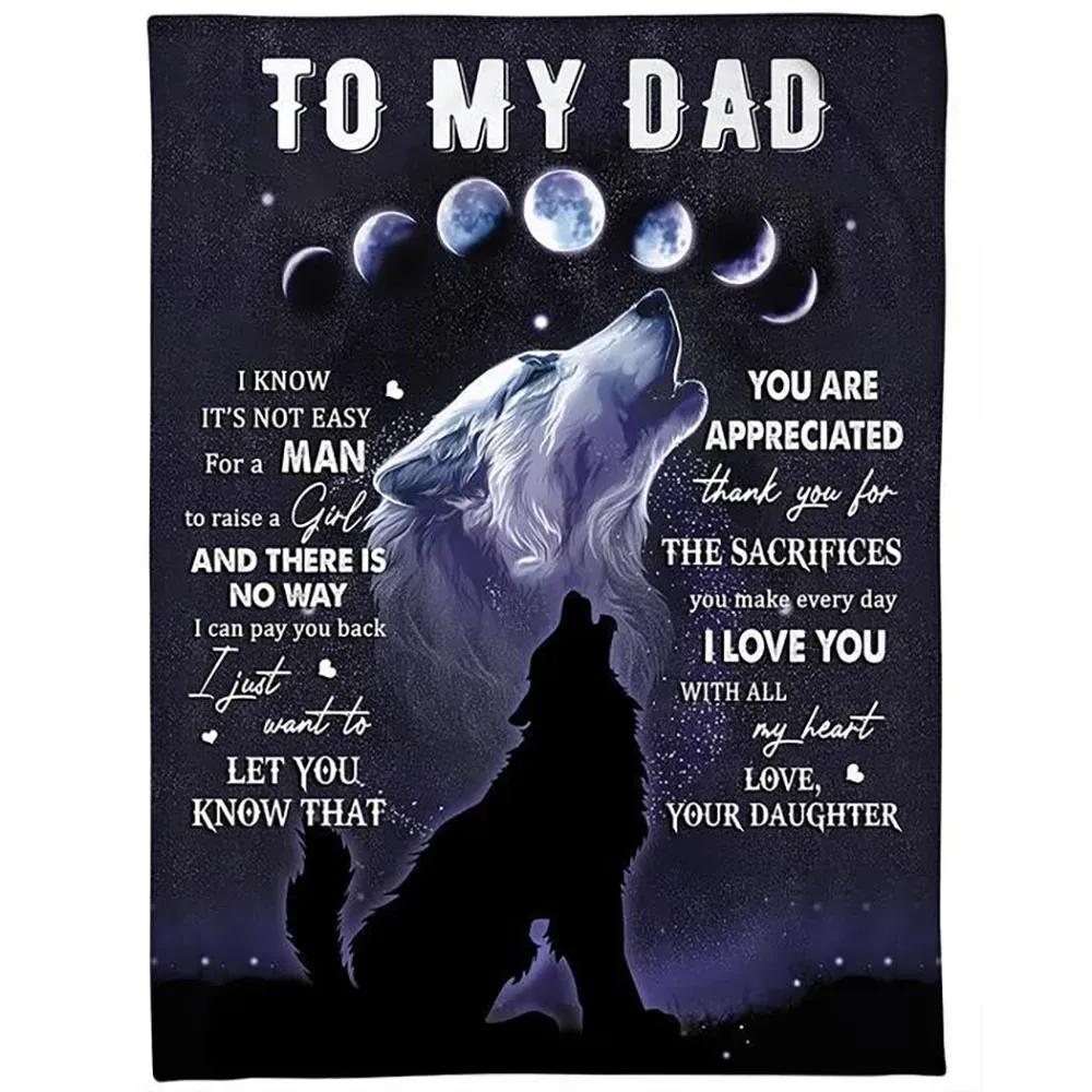 I Know It's Not Easy For A Man To Raised A Girl Fleece Quilt Blanket Gift For Dad From Daughter - TopBestClothing