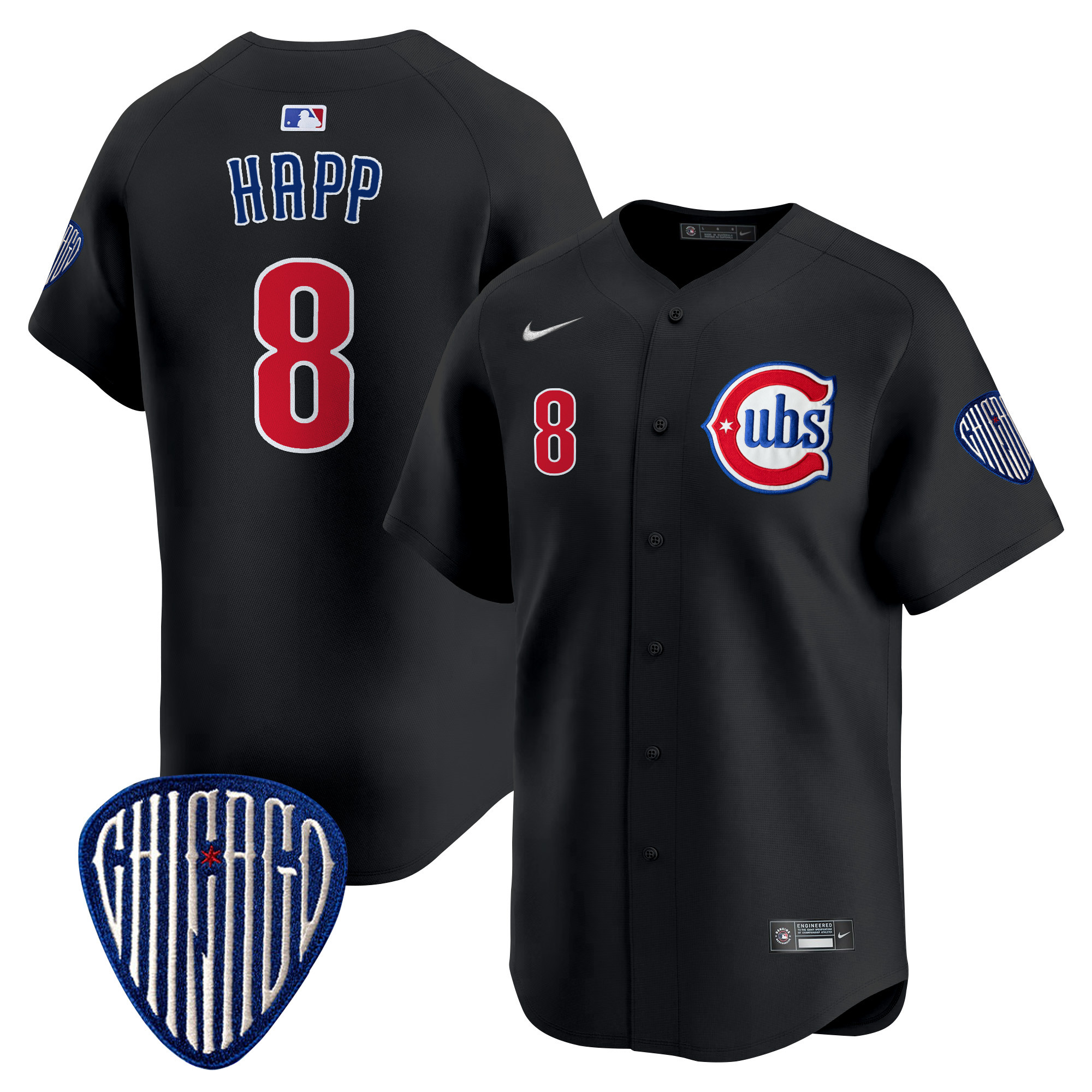 Ian Happ Men's Chicago Cubs Blue Alternate Vapor Premier Limited Black Jersey - All Stitched