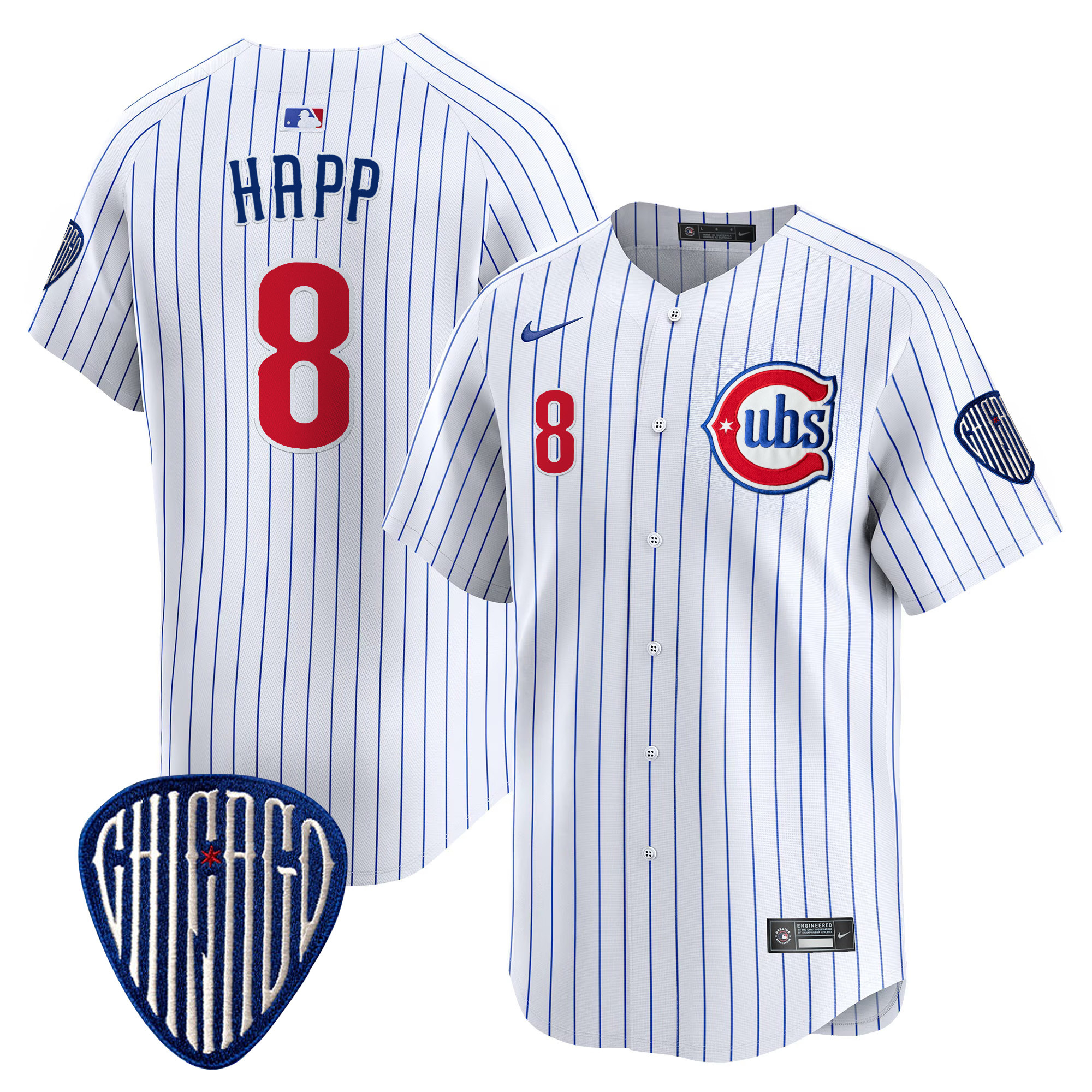 Ian Happ Men's Chicago Cubs Blue Alternate Vapor Premier Limited Pinstripe Jersey - All Stitched