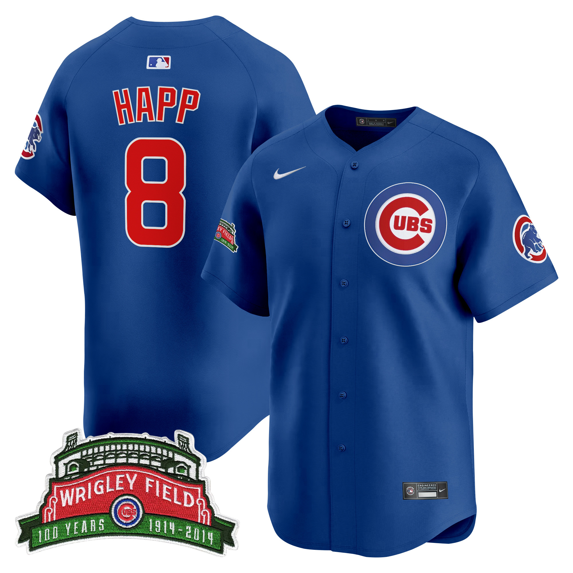 Ian Happ Men's Chicago Cubs Wrigley Field Style Vapor Premier Limited Royal Jersey - All Stitched