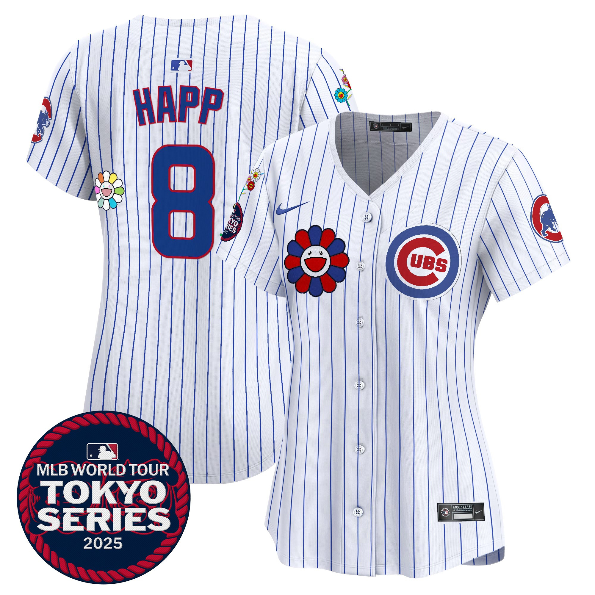 Ian Happ Women's Chicago Cubs Tokyo Series 2025 Vapor Premier Limited Pinstripe Jersey - Stitched