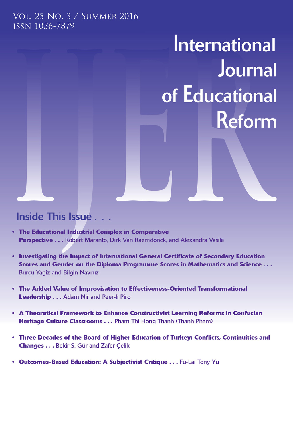 IJER Vol 25-N3 - (PDF/EPUB Version)