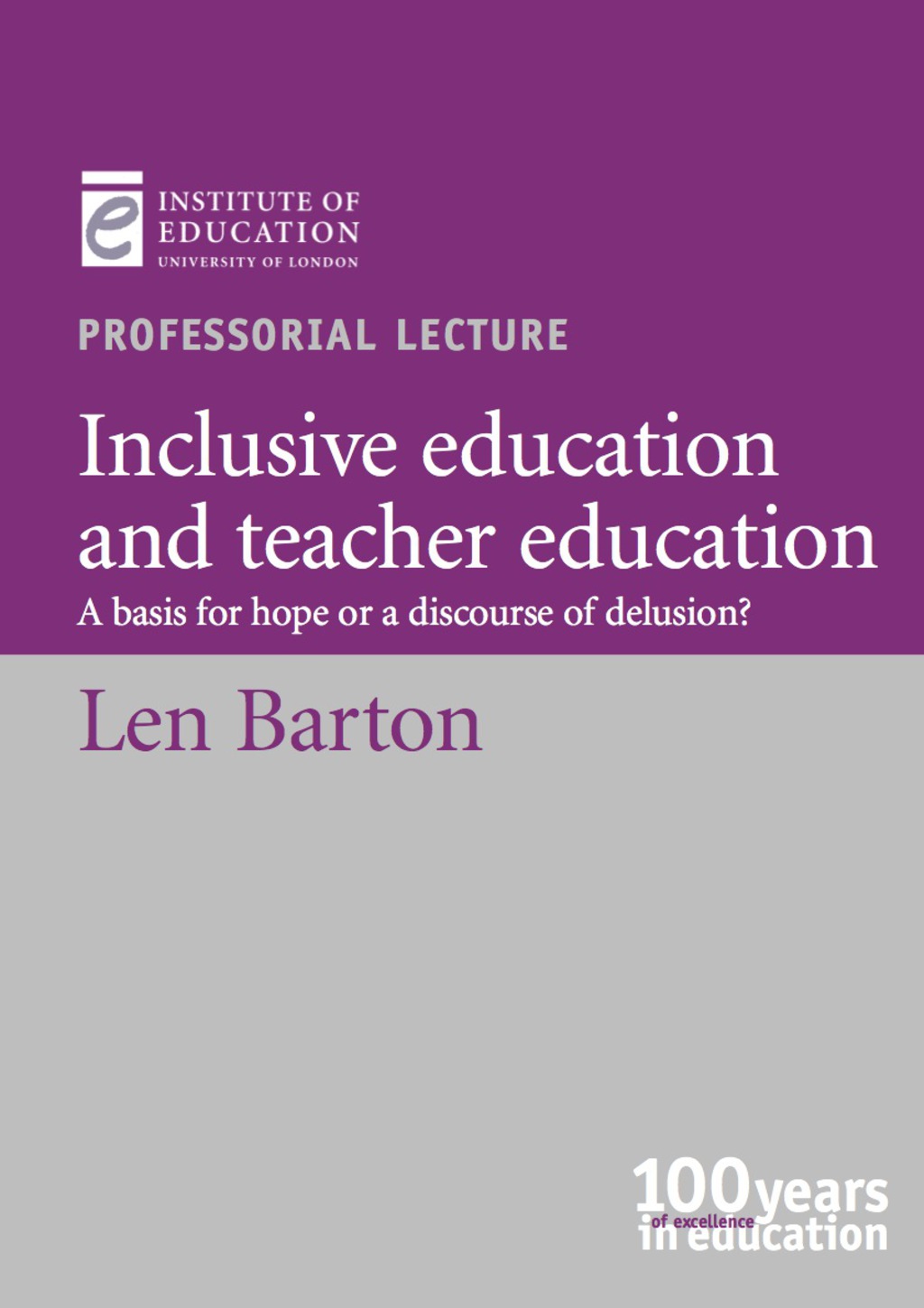 Inclusive education and teacher education - (PDF/EPUB Version)