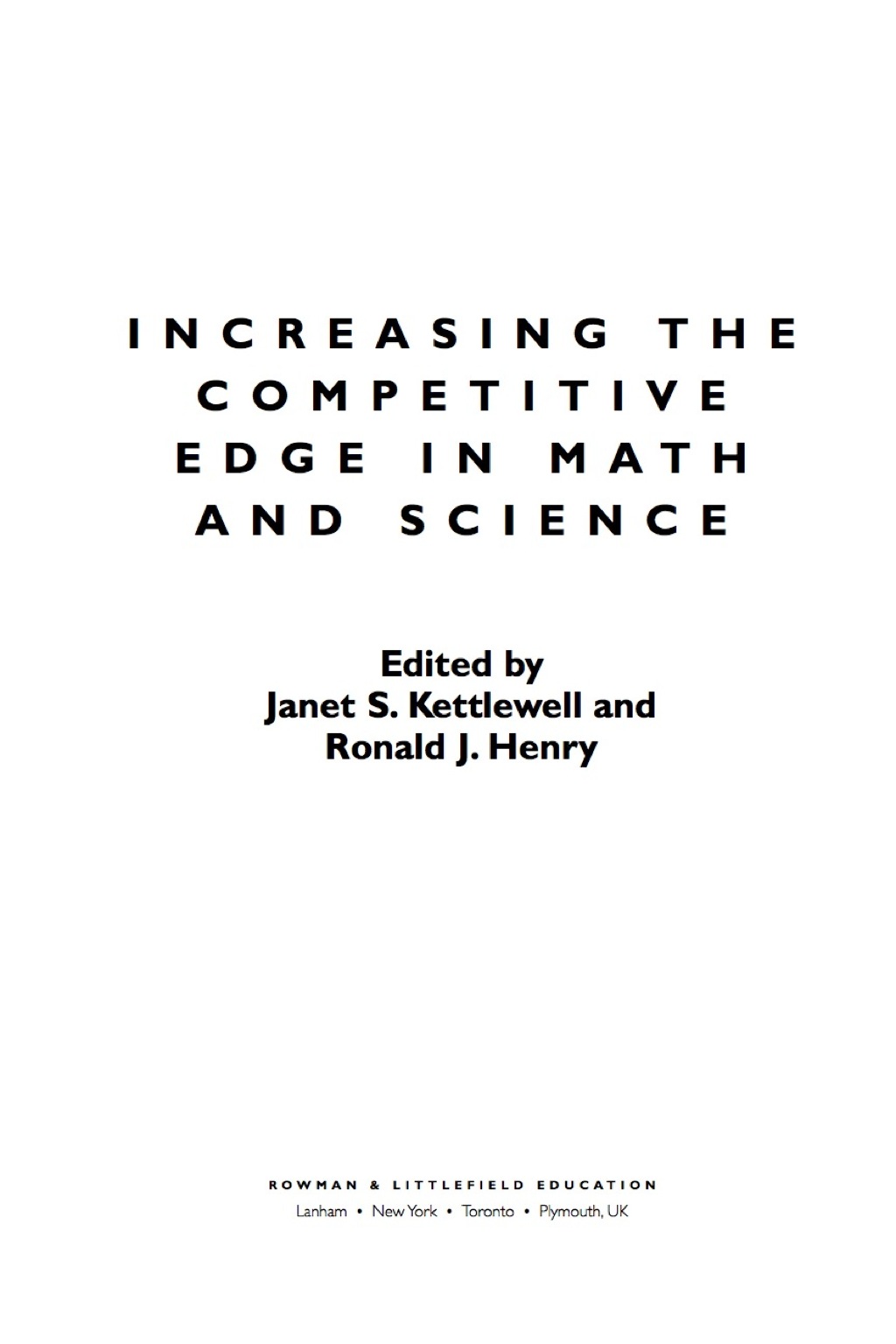 Increasing the Competitive Edge in Math and Science - (PDF/EPUB Version)