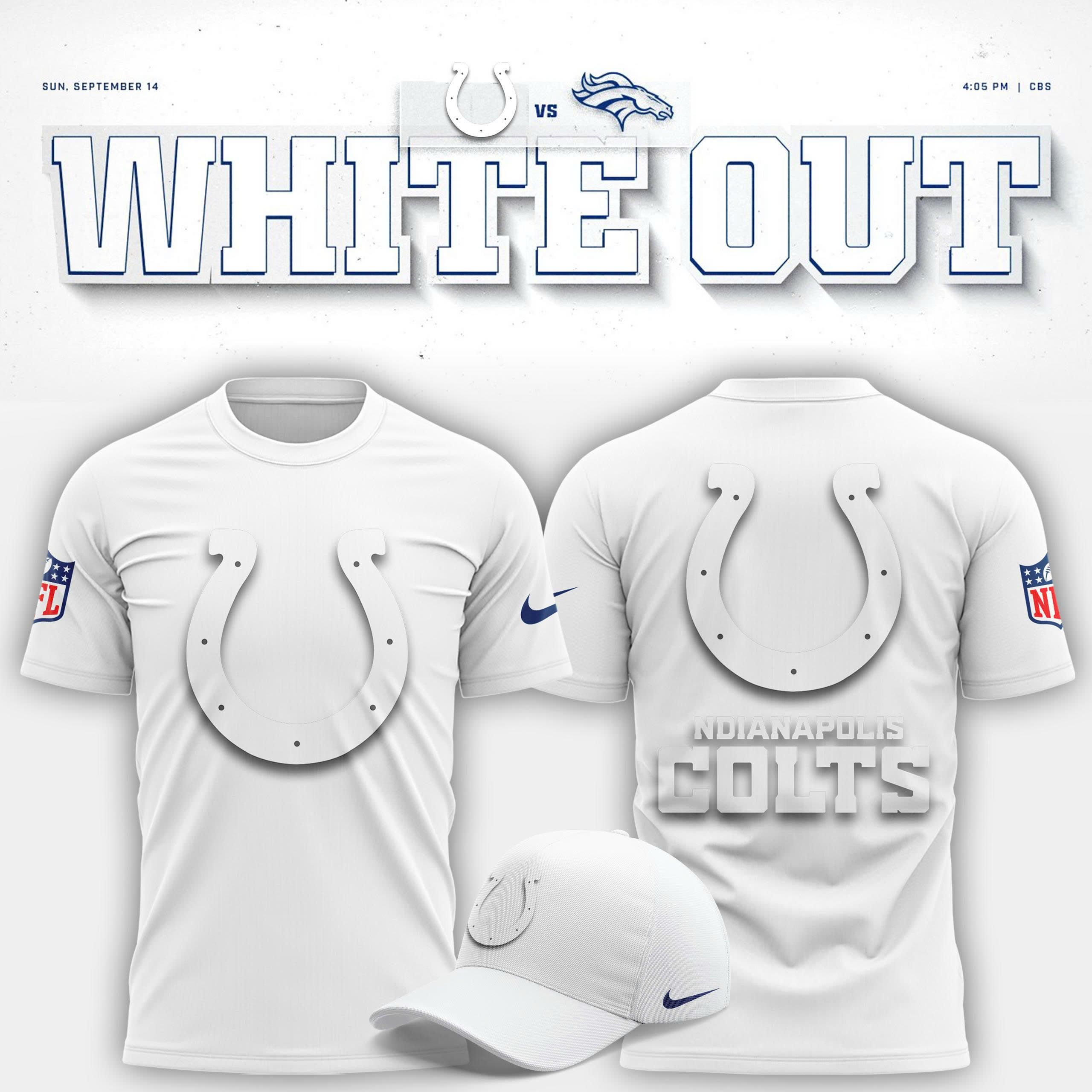 Indianapolis Colts Official White Out Game Day Cotton T-Shirt