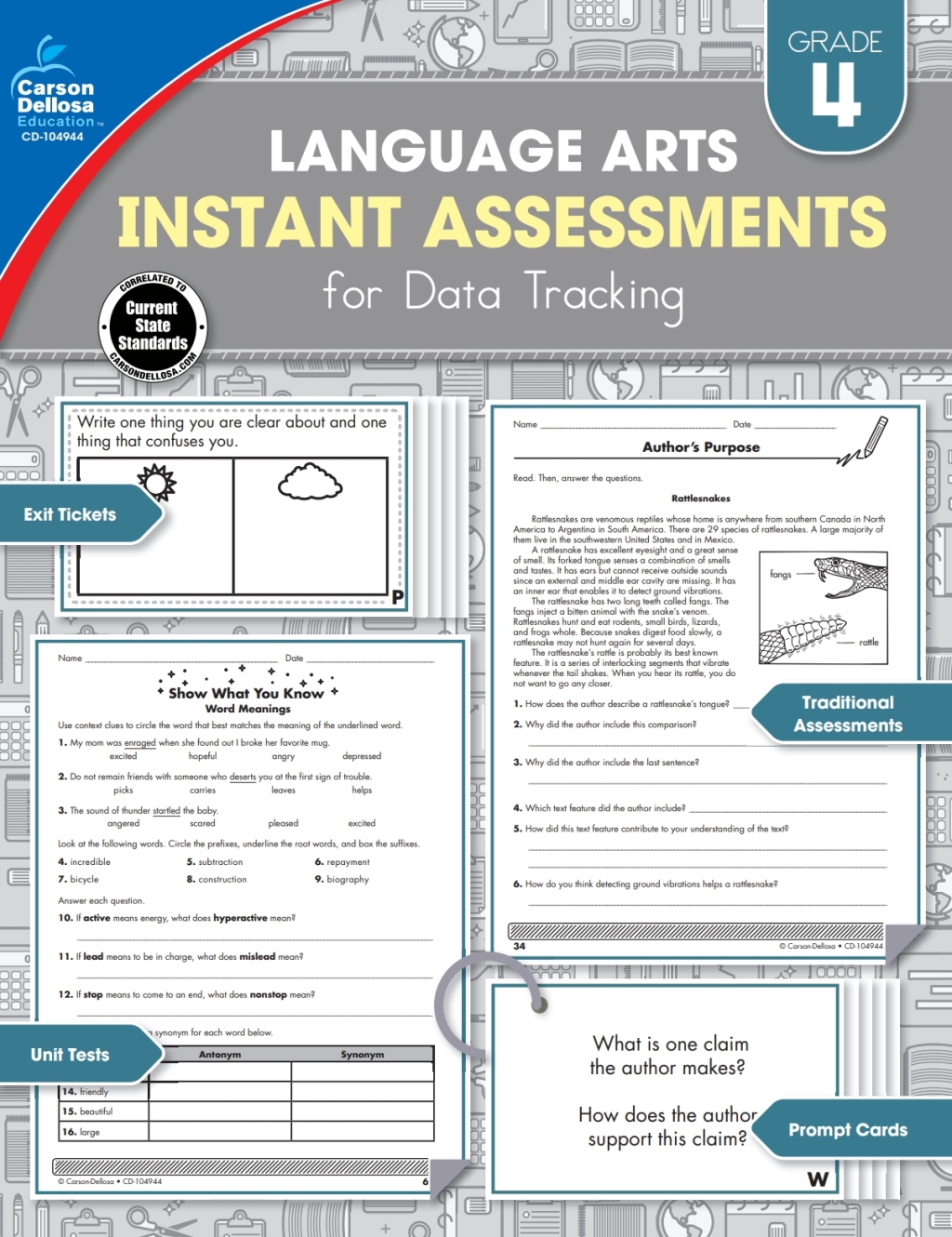 Instant Assessments for Data Tracking, Grade 4 Language Arts - (PDF/EPUB Version)