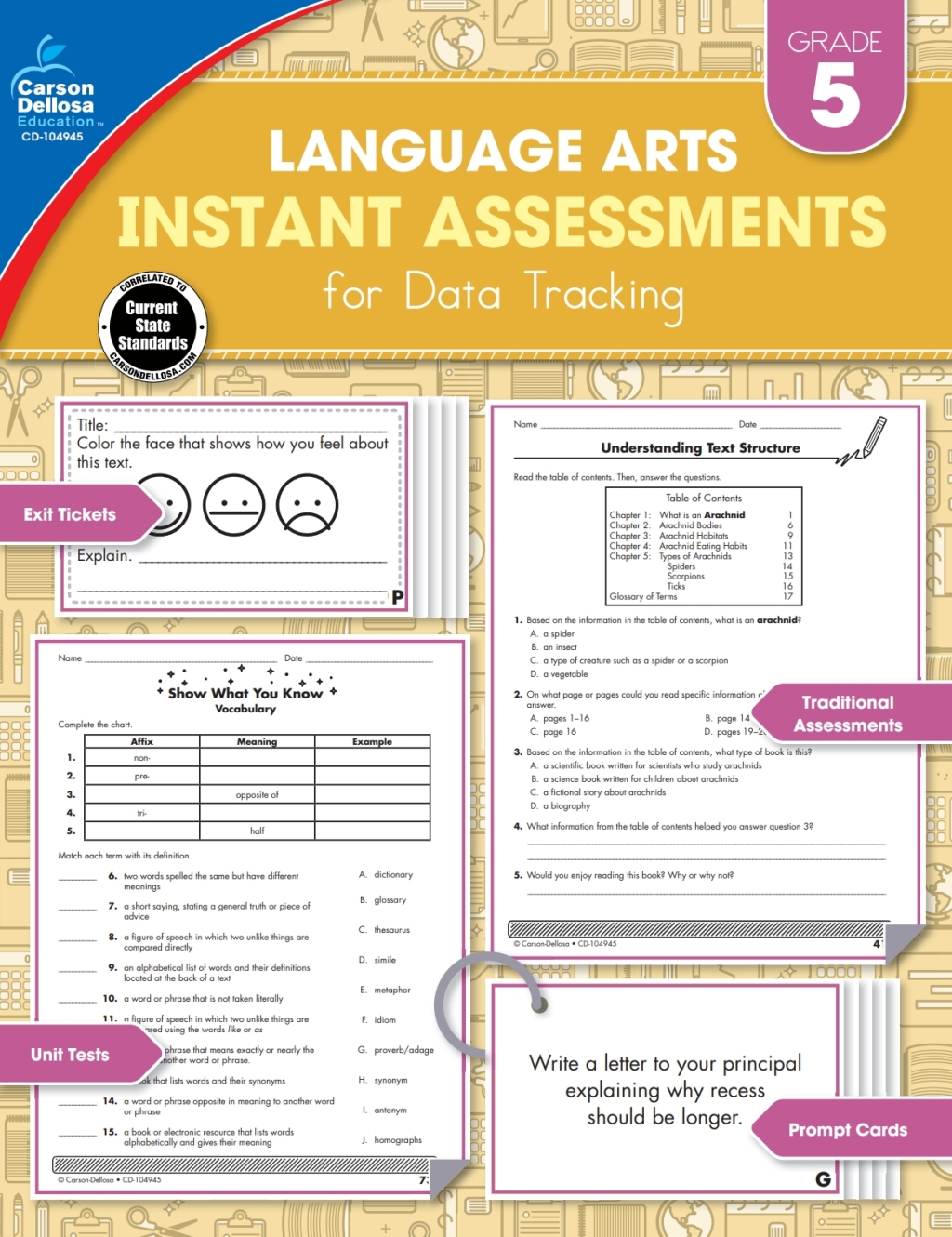 Instant Assessments for Data Tracking, Grade 5 Language Arts - (PDF/EPUB Version)