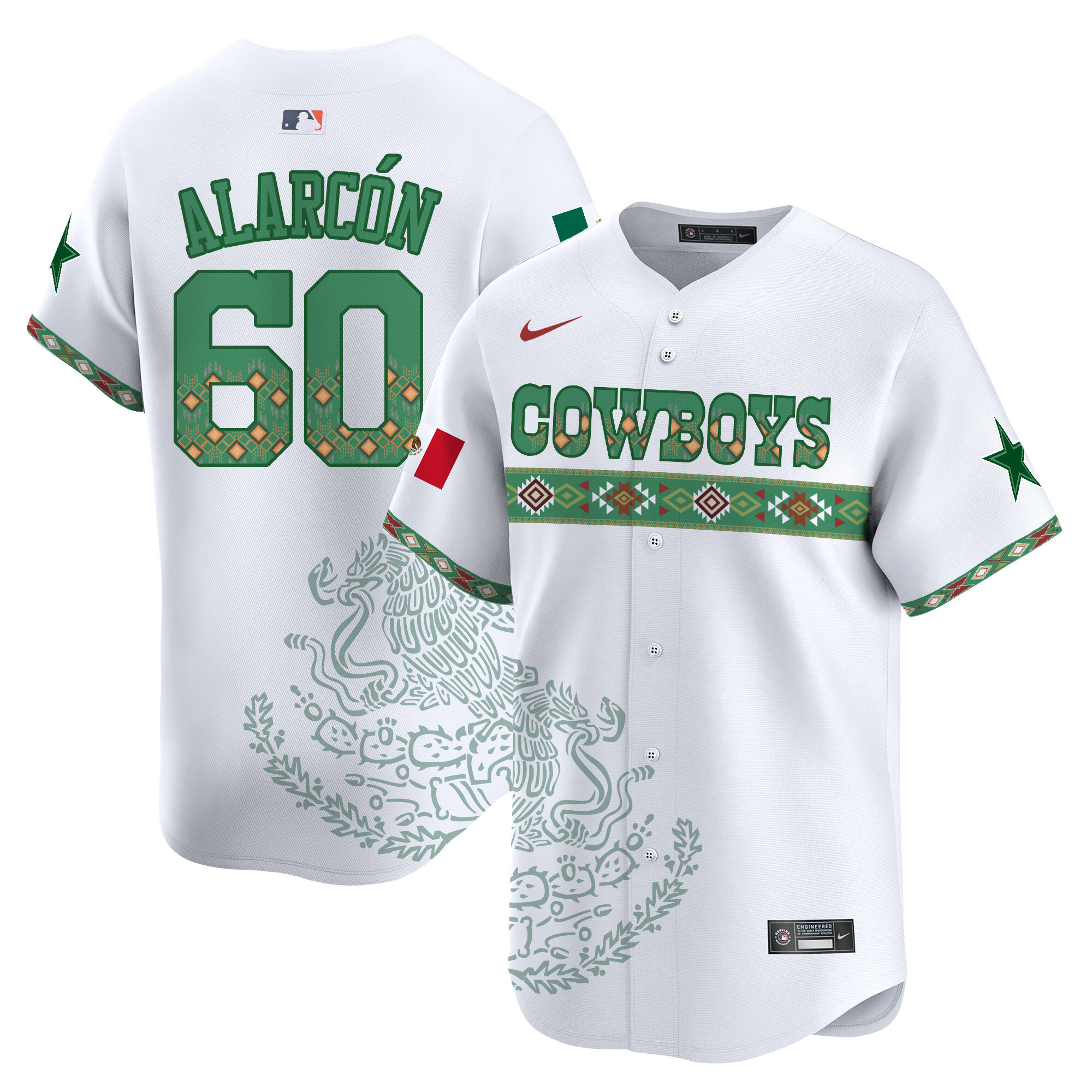 Isaac AlarcÃƒÆ’Ã‚Â³n Men's Dallas Cowboys Mexico Vapor Premier Limited Jersey - Printed White Jersey - All Stitched