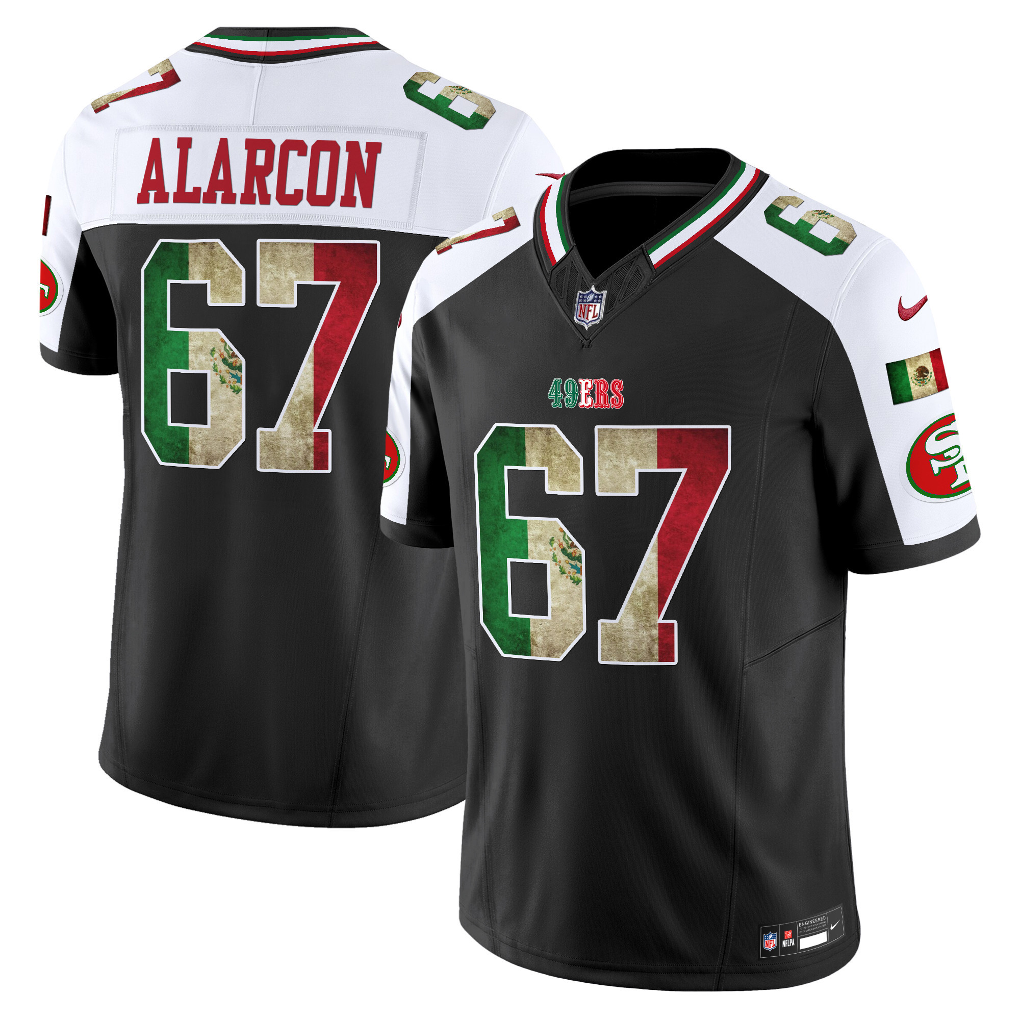 Isaac AlarcÃƒÆ’Ã‚Â³n Men's San Francisco 49ers Mexico Vapor Limited Black Alternate Jersey - All Stitched