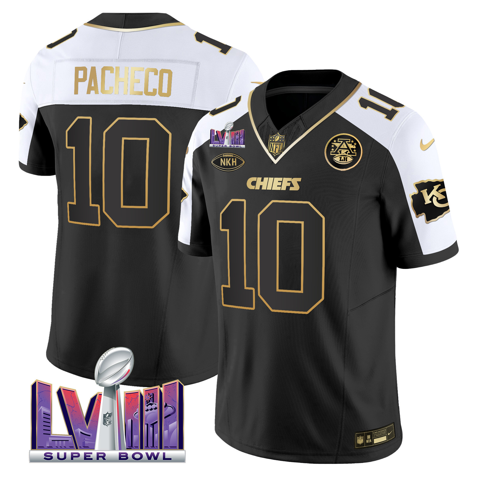 Isiah Pacheco Men's Kansas City Chiefs Super Bowl LVIII Patch Vapor Alternate Jersey - All Stitched