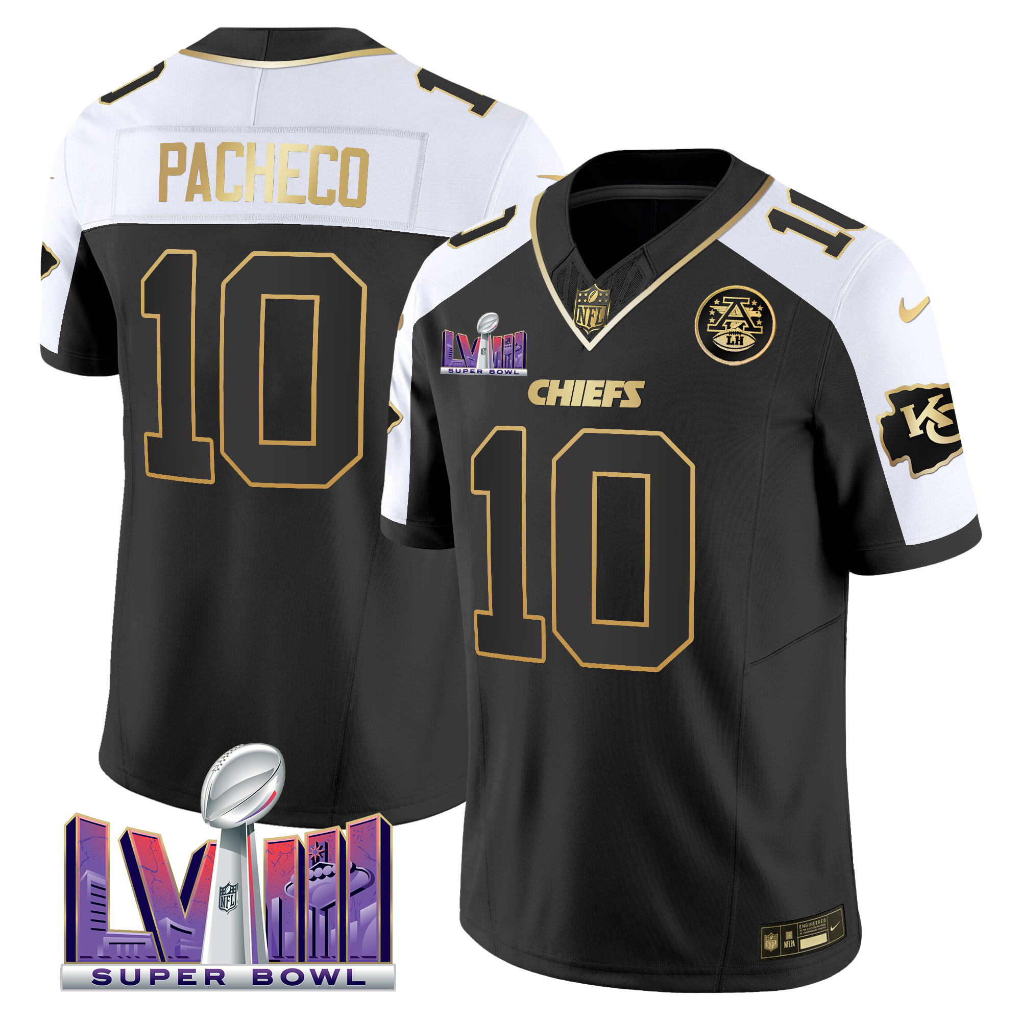 Isiah Pacheco Men's Kansas City Chiefs Super Bowl LVIII Patch Vapor Alternate Jersey - All Stitched