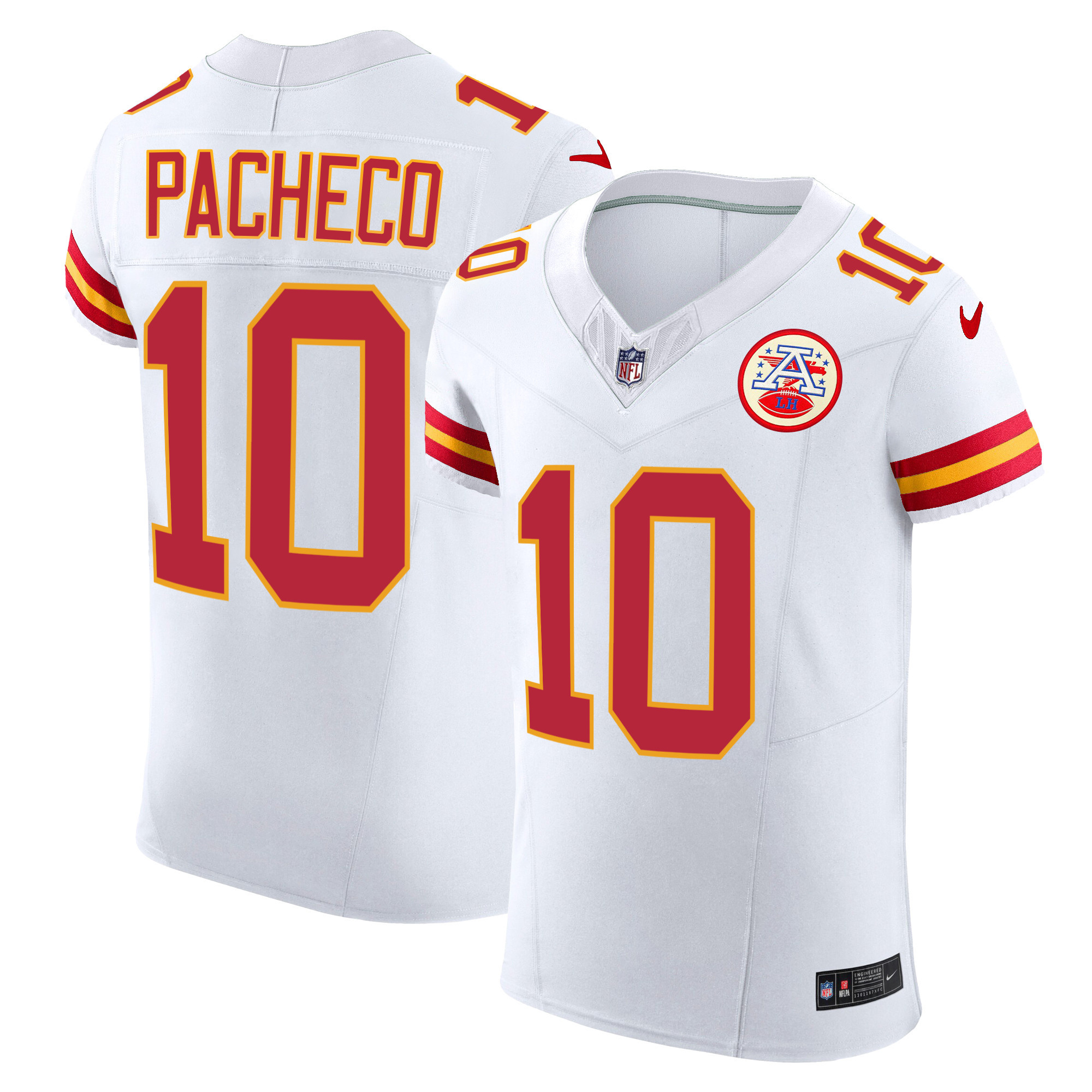 Isiah Pacheco Men's Kansas City Chiefs Vapor Elite White Jersey - All Stitched