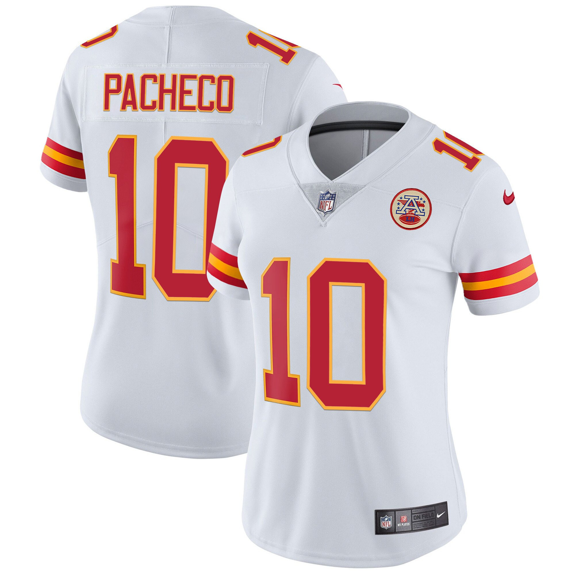 Isiah Pacheco Women's Kansas City Chiefs Player Vapor White Jersey - All Stitched