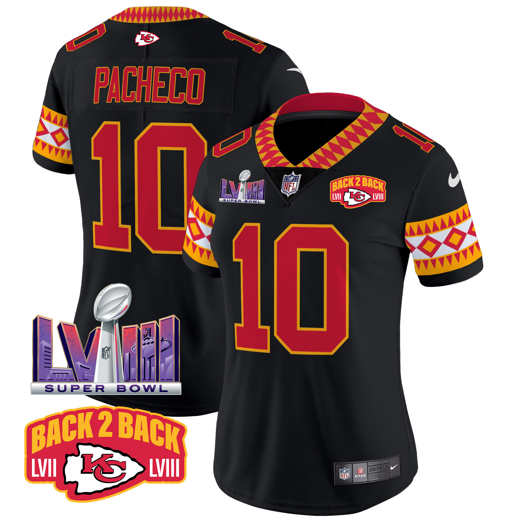 Isiah Pacheco Women's Kansas City Chiefs Special Vapor Limited Black Jersey - All Stitched