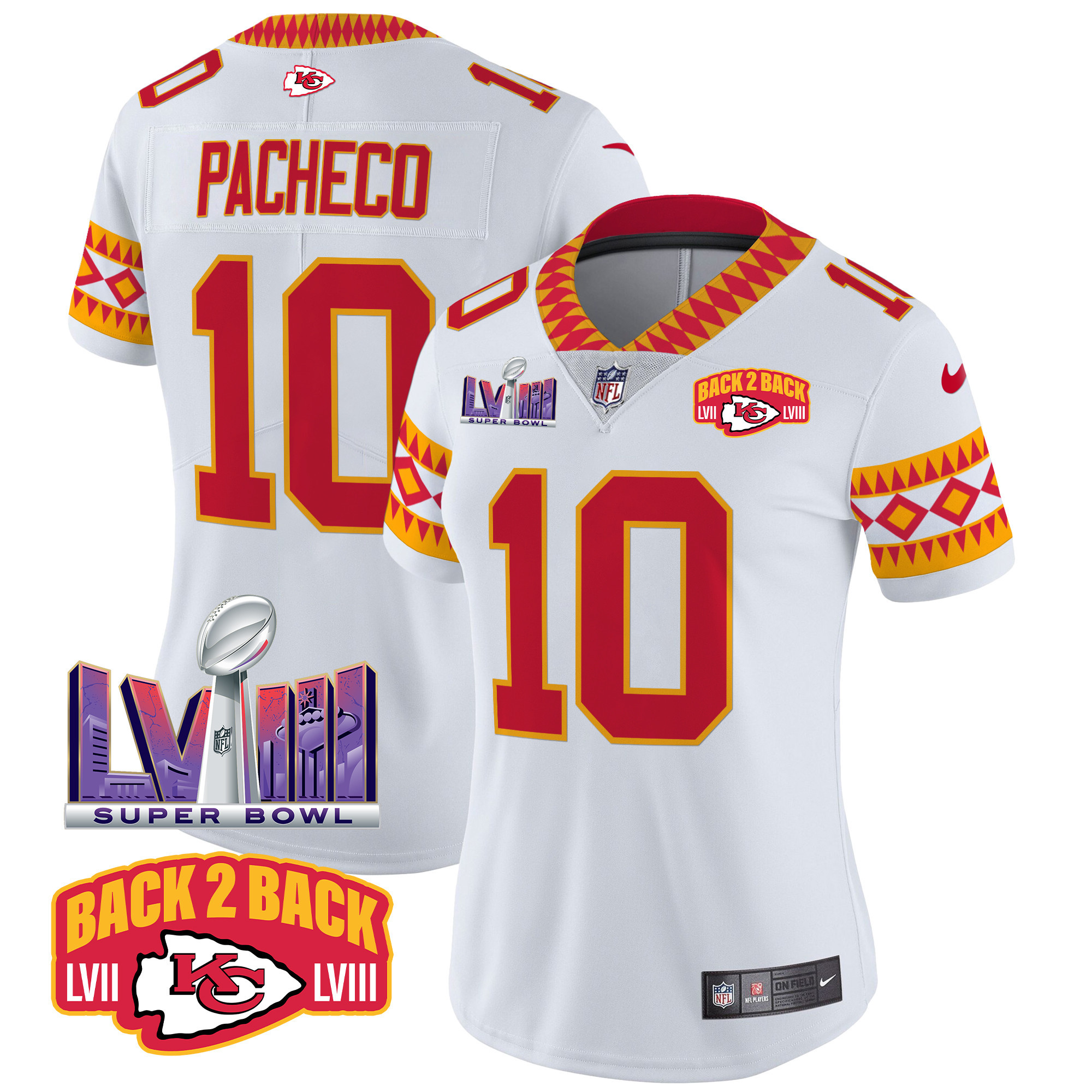 Isiah Pacheco Women's Kansas City Chiefs Special Vapor Limited White Jersey - All Stitched