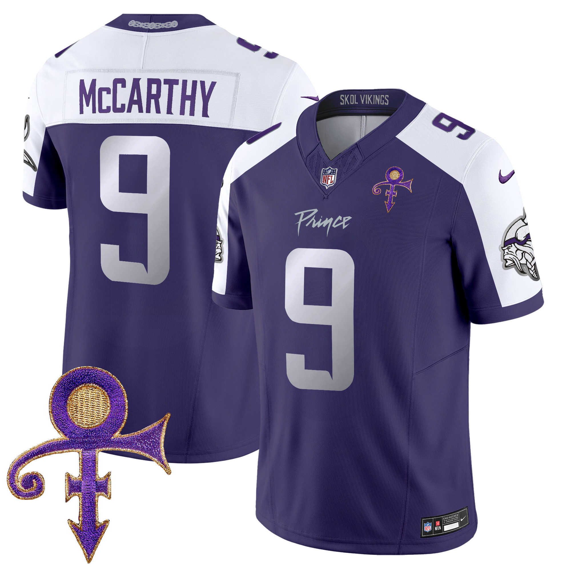 J.J. McCarthy Men's Minnesota Vikings 2024 Prince Vapor Limited Purple Alternate Jersey - All Stitched