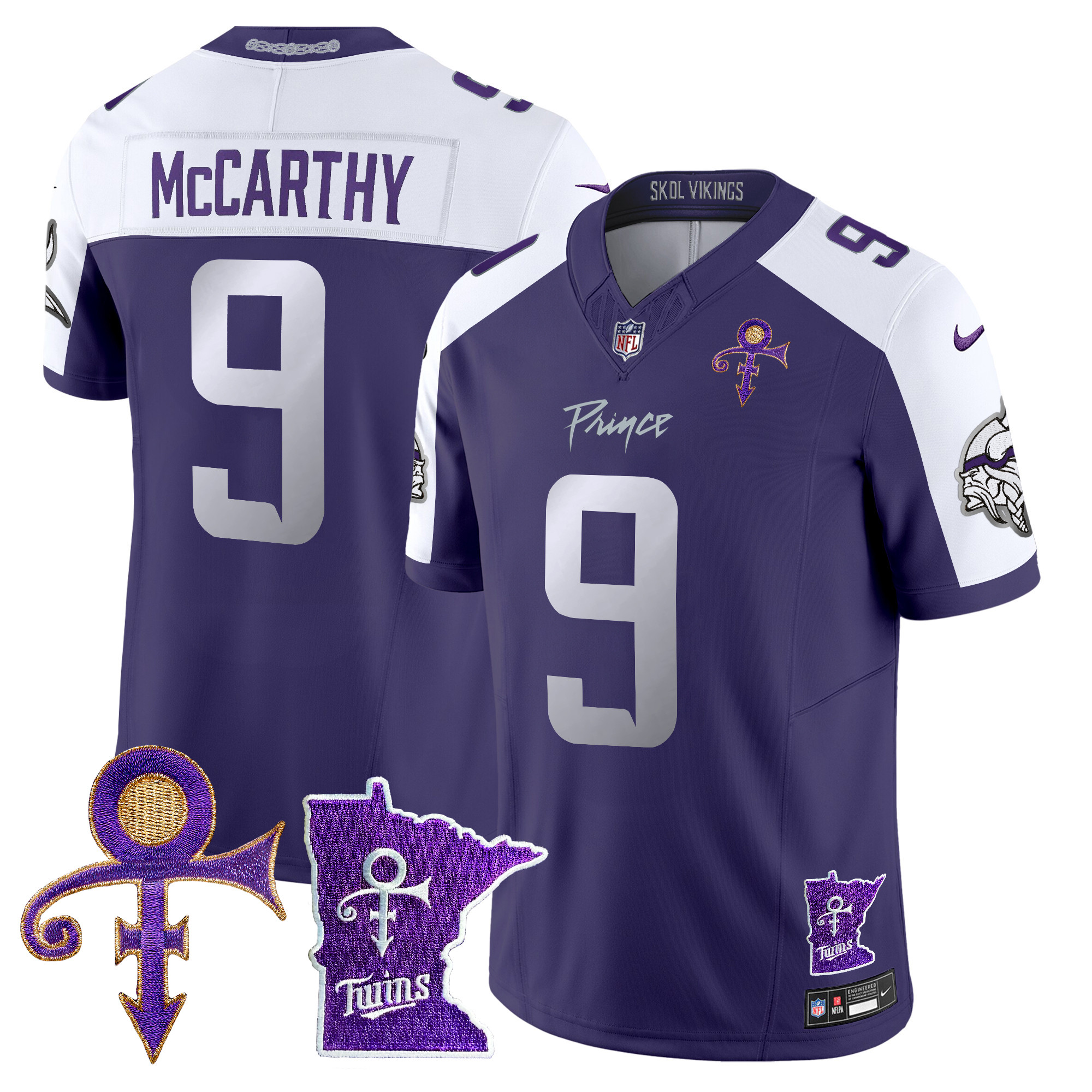 J.J. McCarthy Men's Minnesota Vikings 2024 Prince Vapor Limited Purple Alternate Jersey - All Stitched