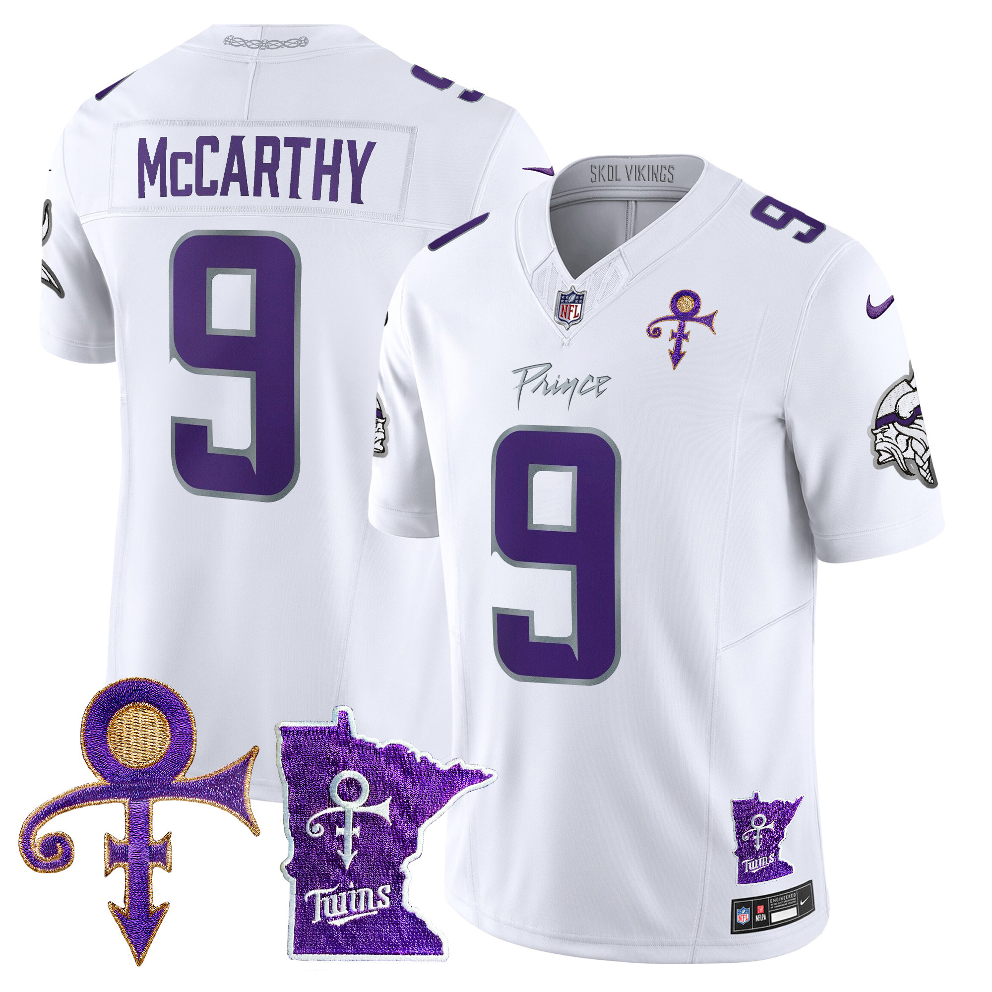 J.J. McCarthy Men's Minnesota Vikings 2024 Prince Vapor Limited White Limited Jersey - All Stitched