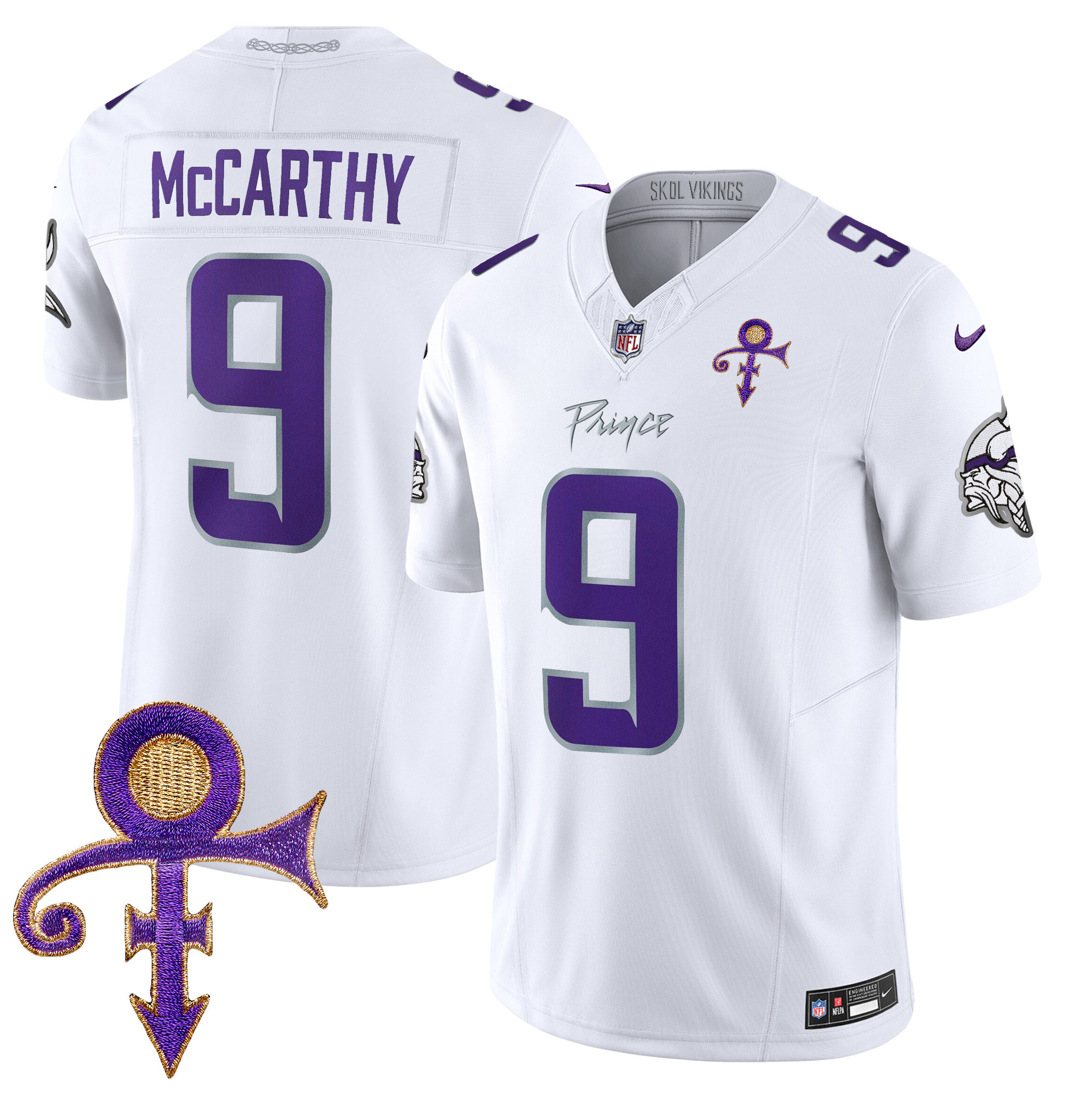 J.J. McCarthy Men's Minnesota Vikings 2024 Prince Vapor Limited White Limited Jersey - All Stitched