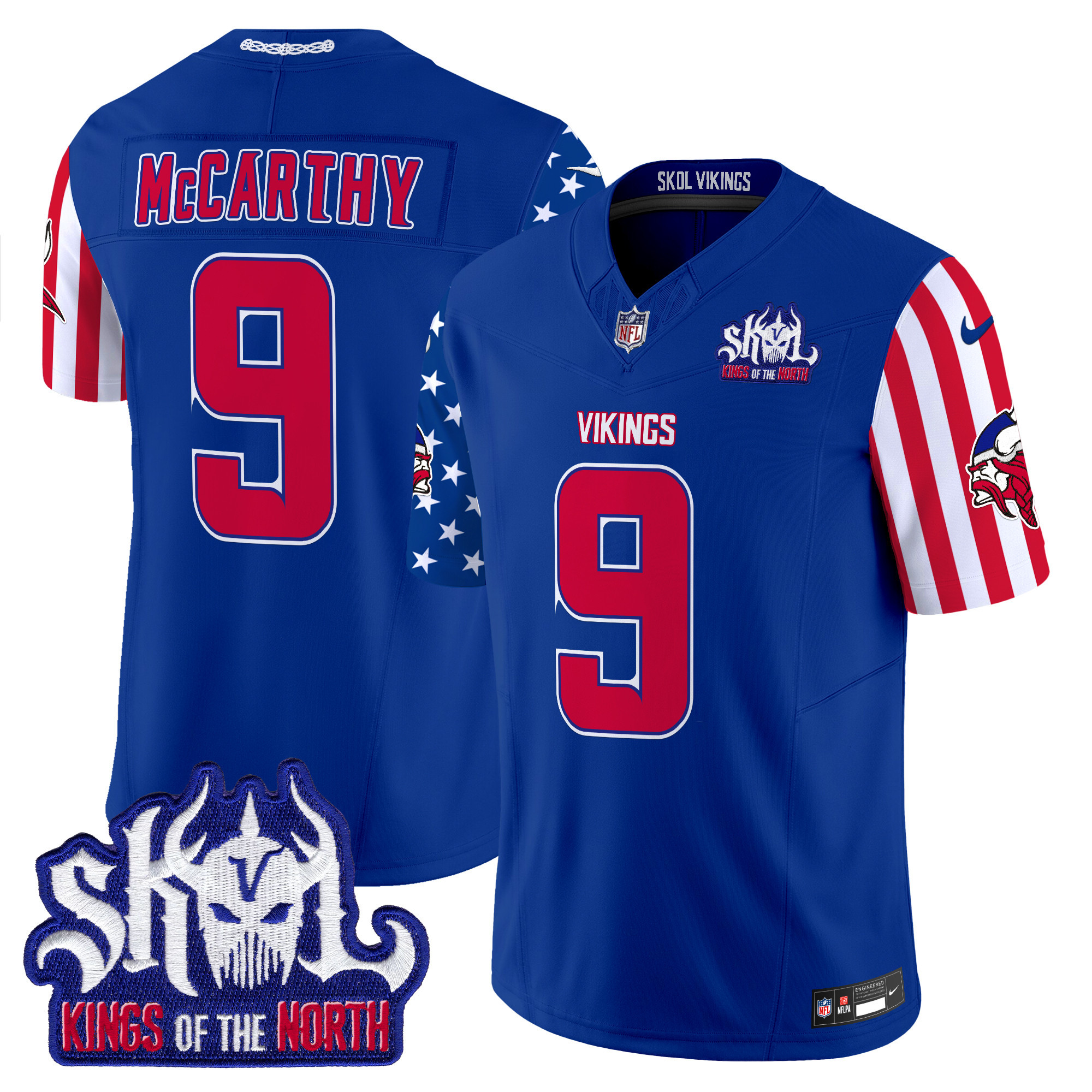 J.J. McCarthy Men's Minnesota Vikings American Style Vapor Limited Royal Jersey - All Stitched