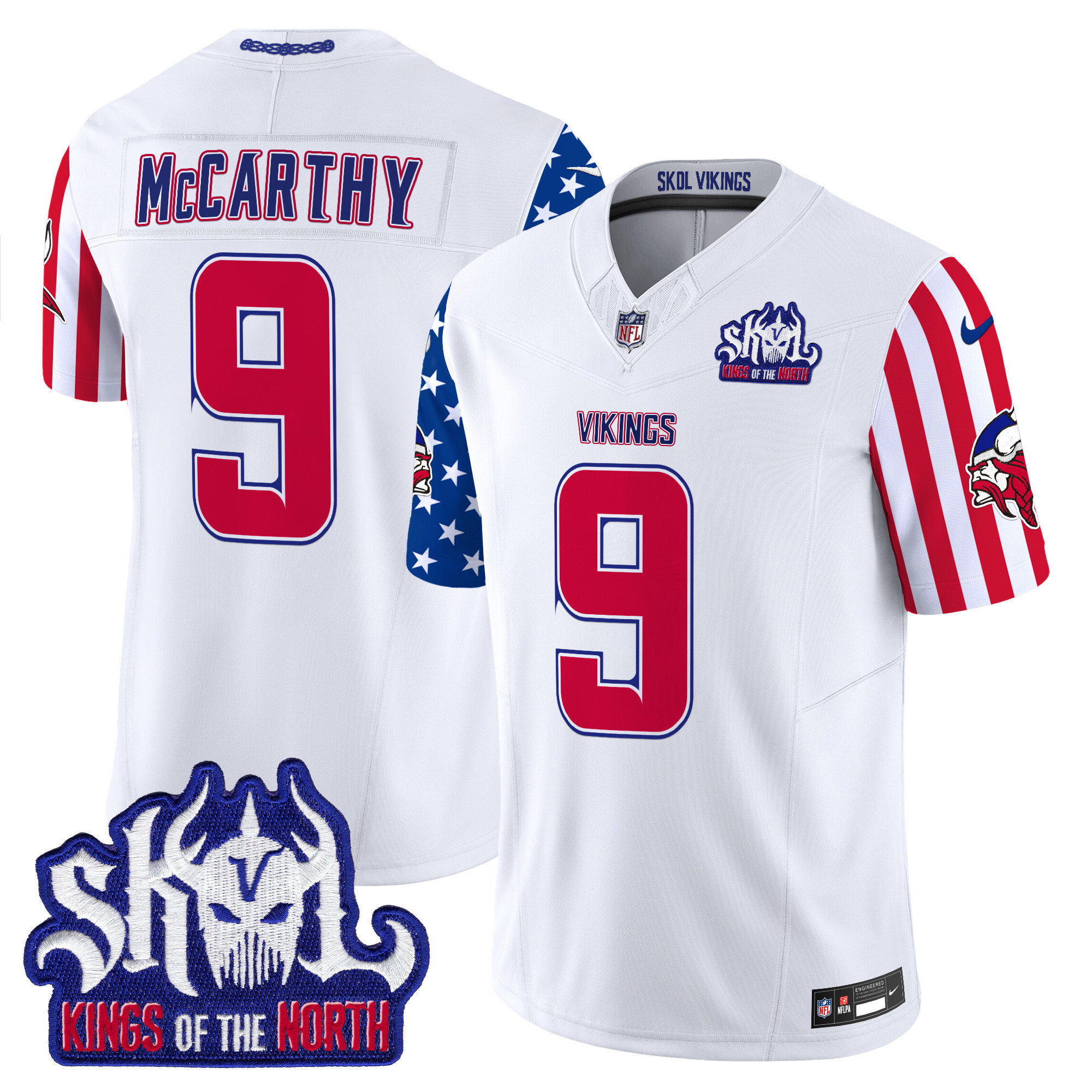 J.J. McCarthy Men's Minnesota Vikings American Style Vapor Limited White Jersey - All Stitched