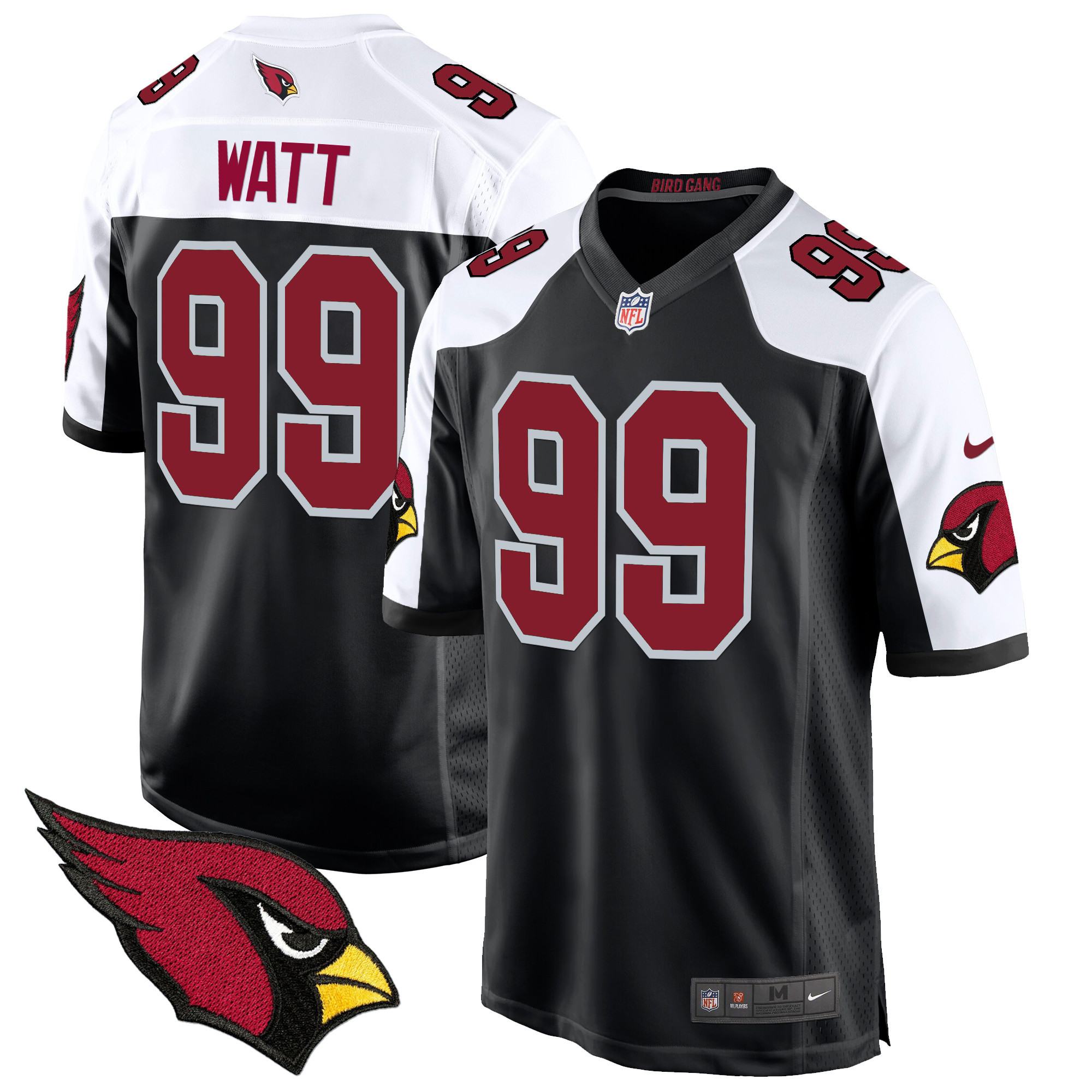 J.J. Watt Men's Arizona Cardinals 2024 Game Black Alternate Jersey - All Stitched