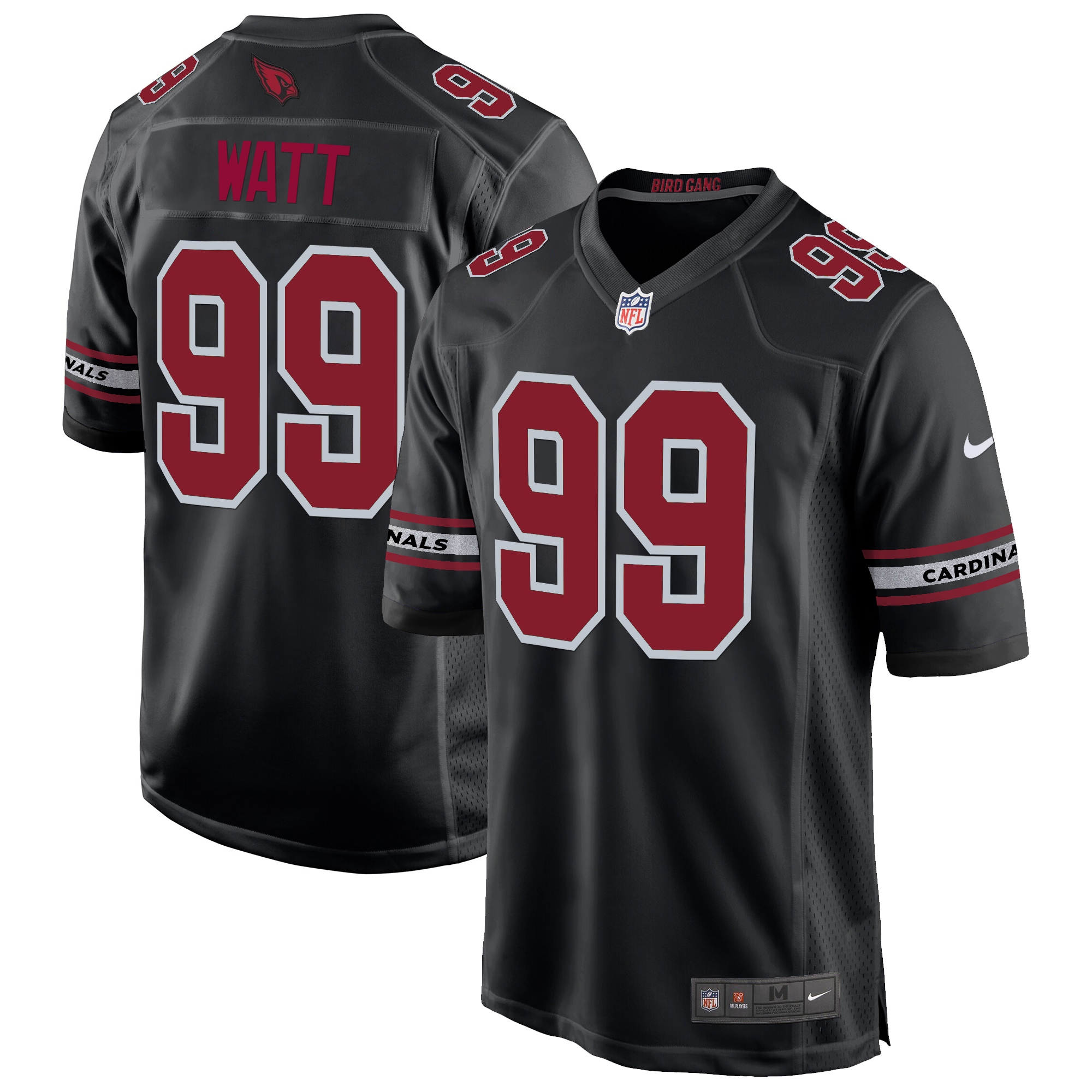 J.J. Watt Men's Arizona Cardinals 2024 Game Black Jersey - All Stitched