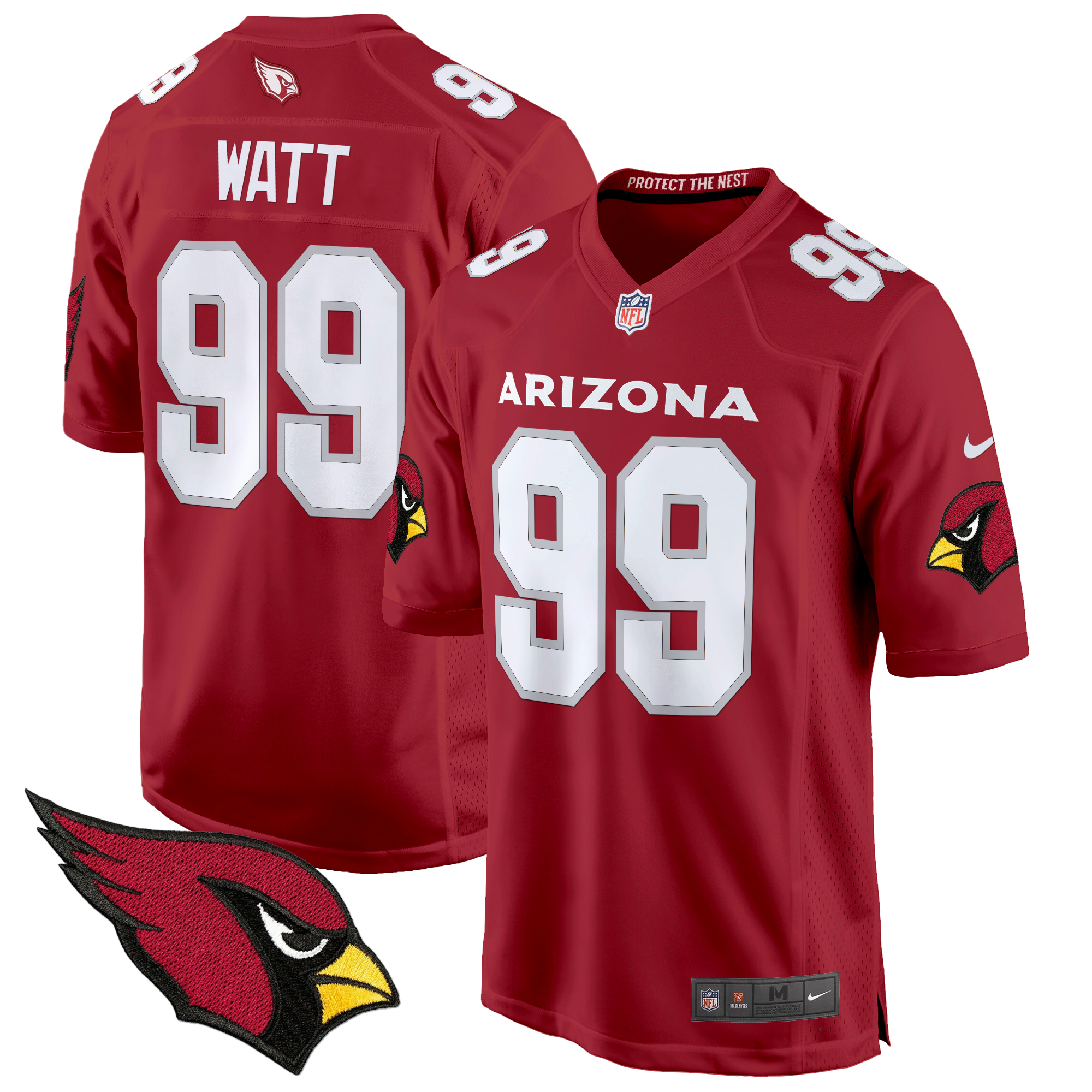 J.J. Watt Men's Arizona Cardinals 2024 Game Red Jersey - All Stitched