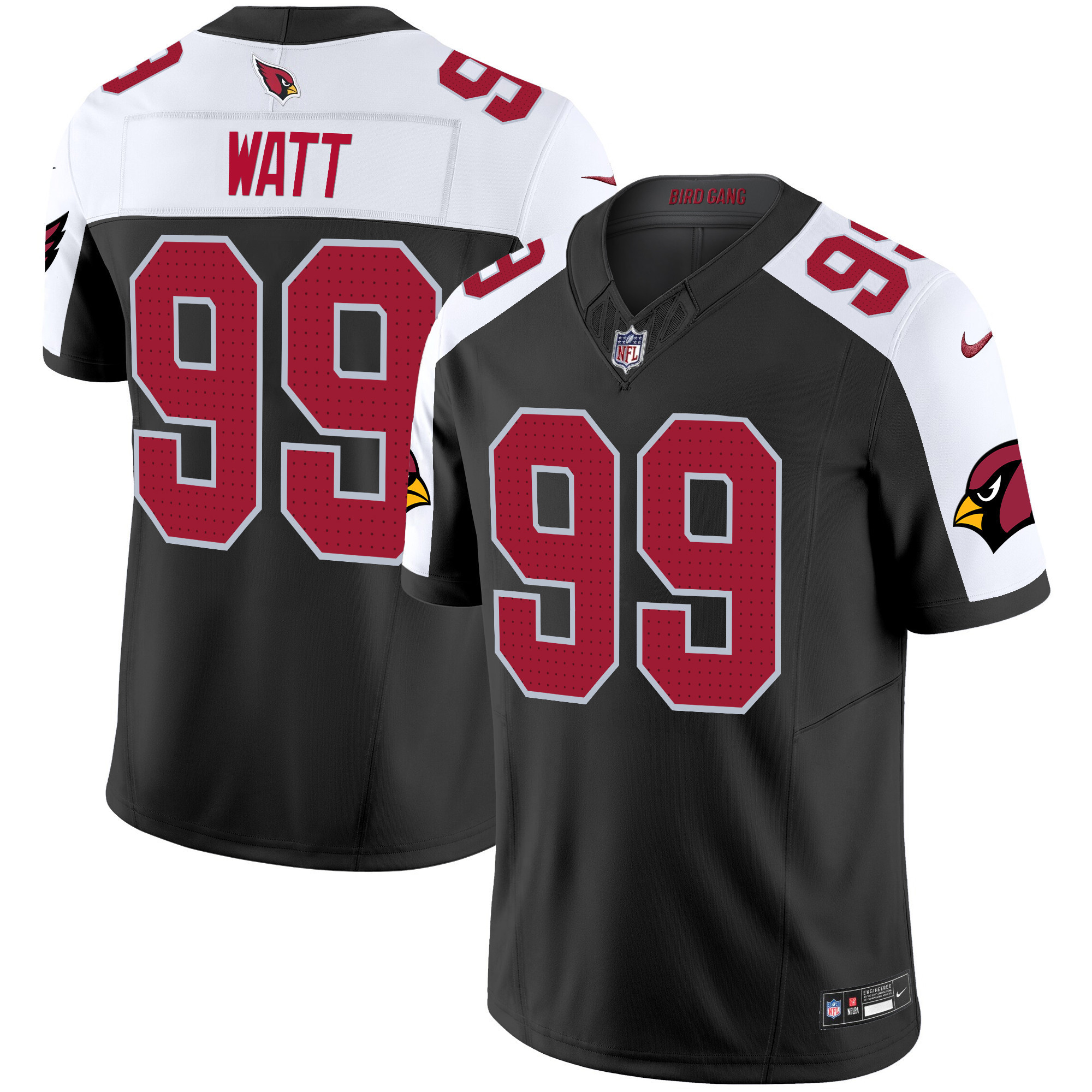 J.J. Watt Men's Arizona Cardinals 2024 Vapor Limited Black Alternate Jersey - All Stitched