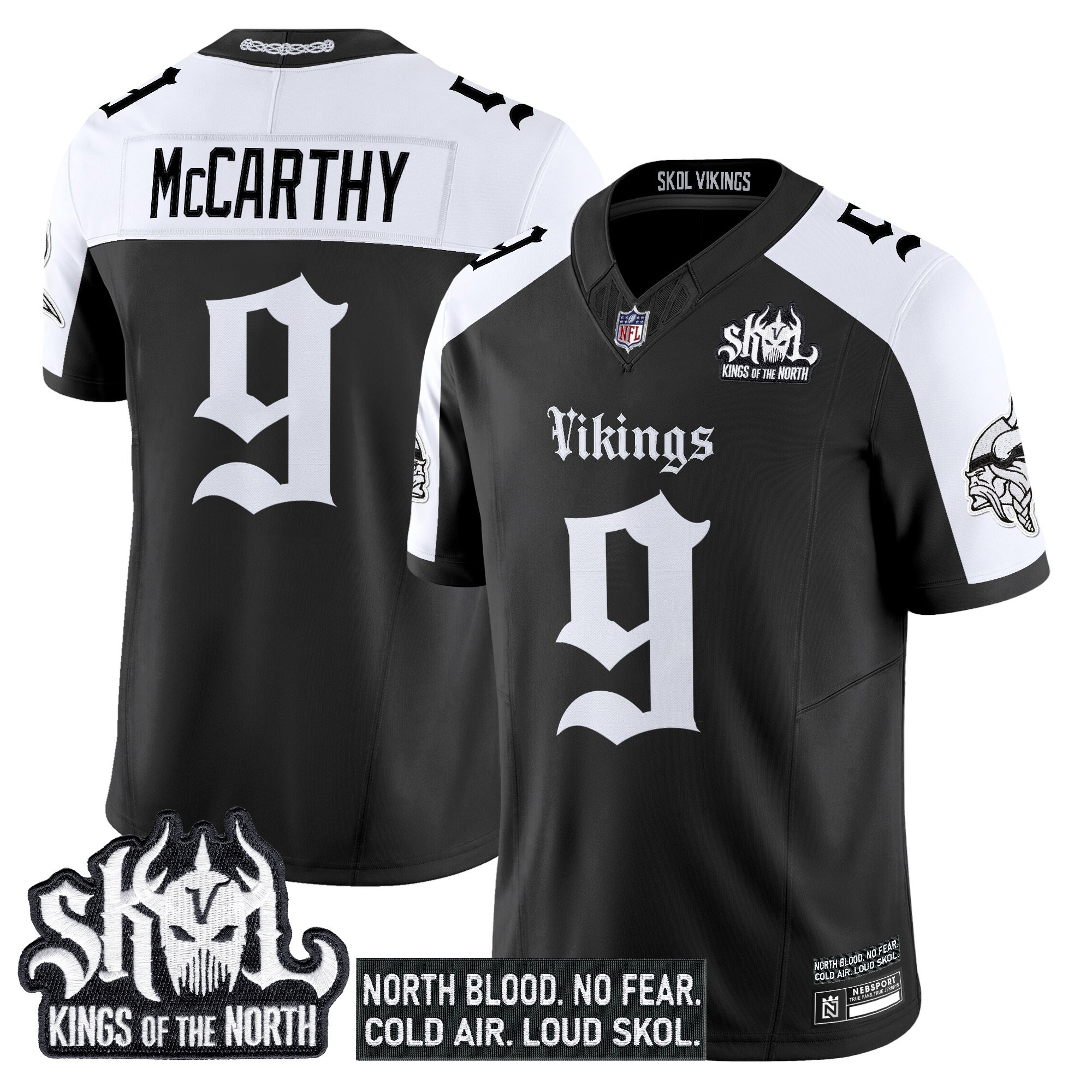 J.J.McCarthy Men's Minnesota Vikings 'Gothic Norseblood Edition' Vapor Limited Alternate Jersey - All Stitched