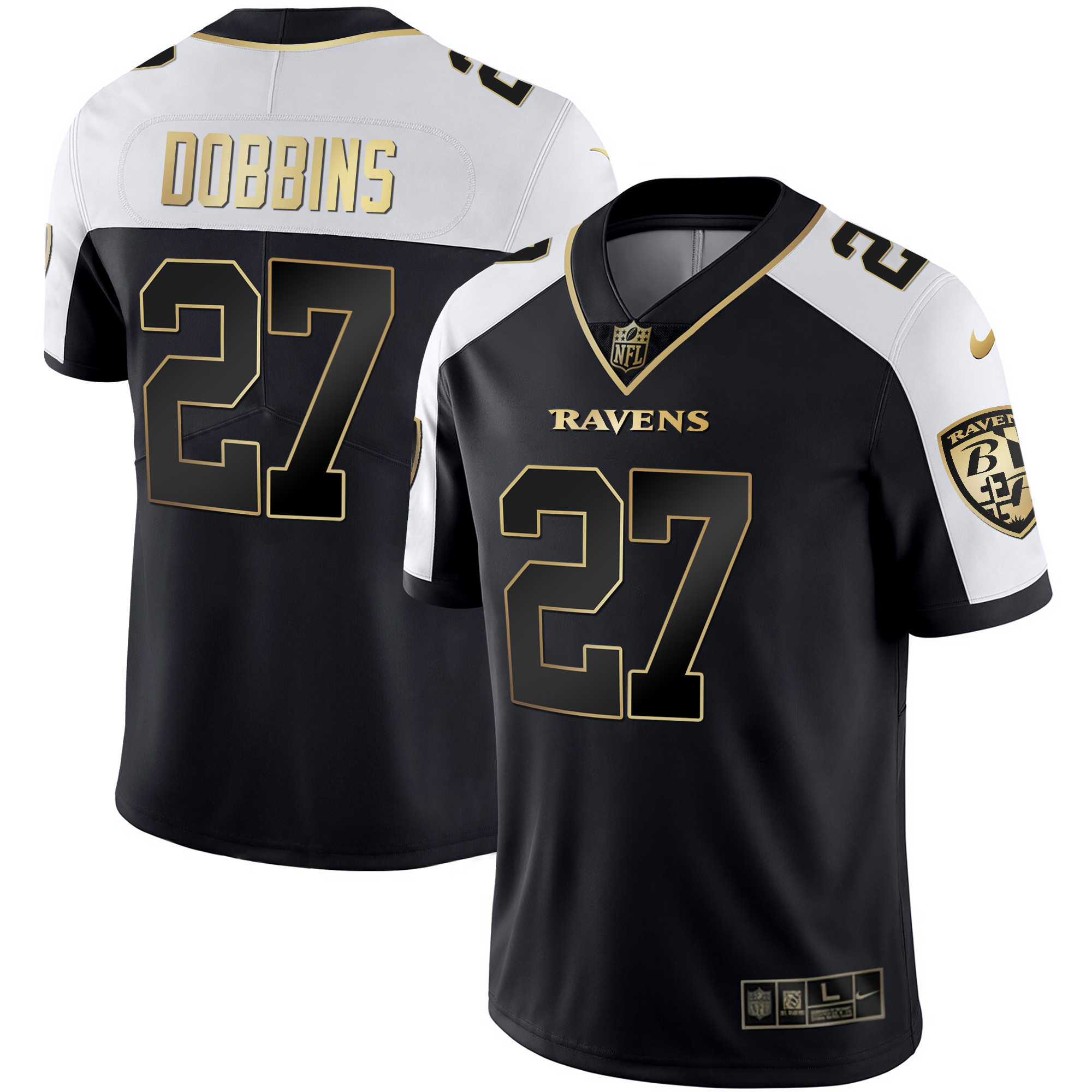 J.K. Dobbins Men's Baltimore Ravens Gold Vapor Alternate Jersey - All Stitched