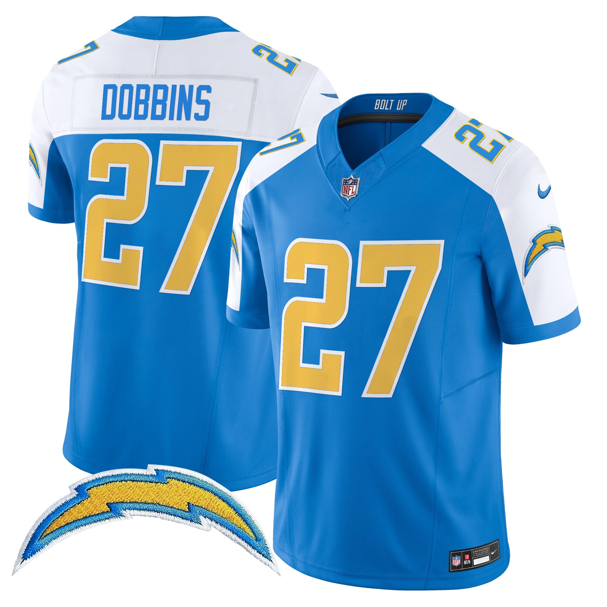 J.K. Dobbins Men's Los Angeles Chargers 2024 Vapor Limited Alternate Jersey - All Stitched