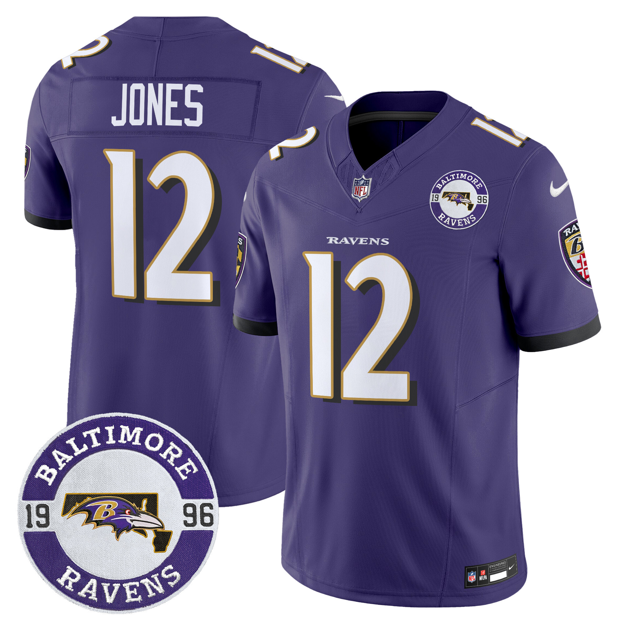 Jacoby Jones Men's Baltimore Ravens 2024 Vapor Limited Purple Jersey - All Stitched