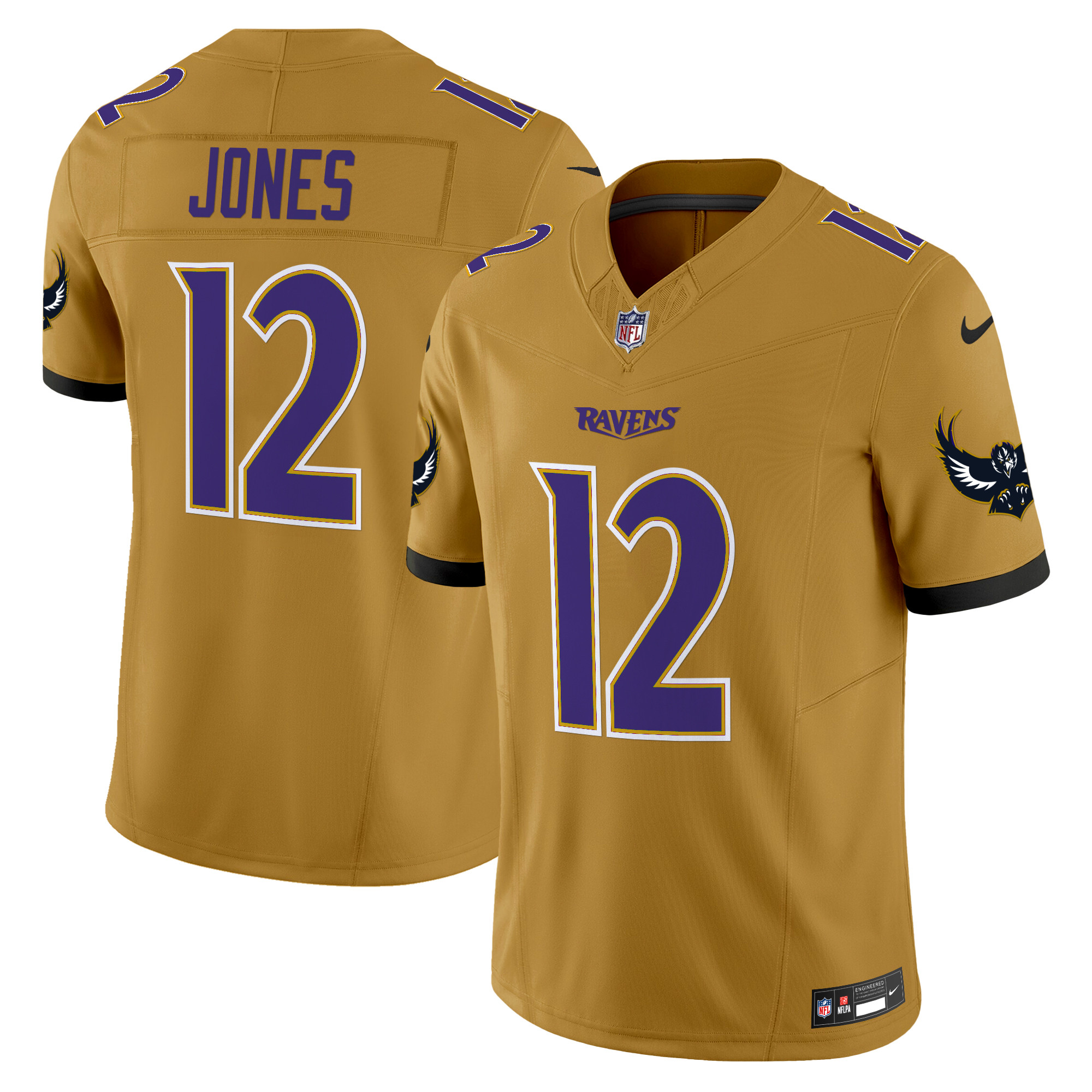 Jacoby Jones Men's Baltimore Ravens Special Vapor Limited Gold Jersey - All Stitched