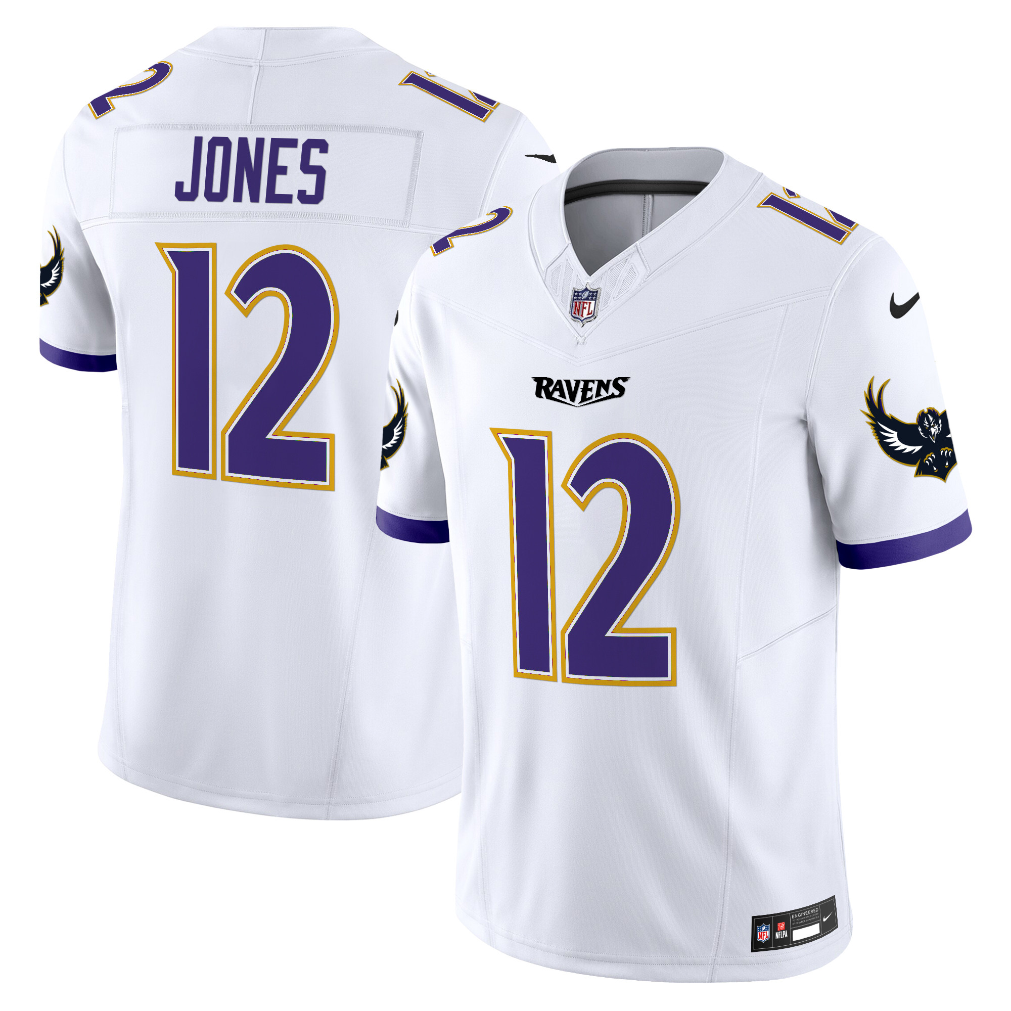 Jacoby Jones Men's Baltimore Ravens Special Vapor Limited White Jersey - All Stitched