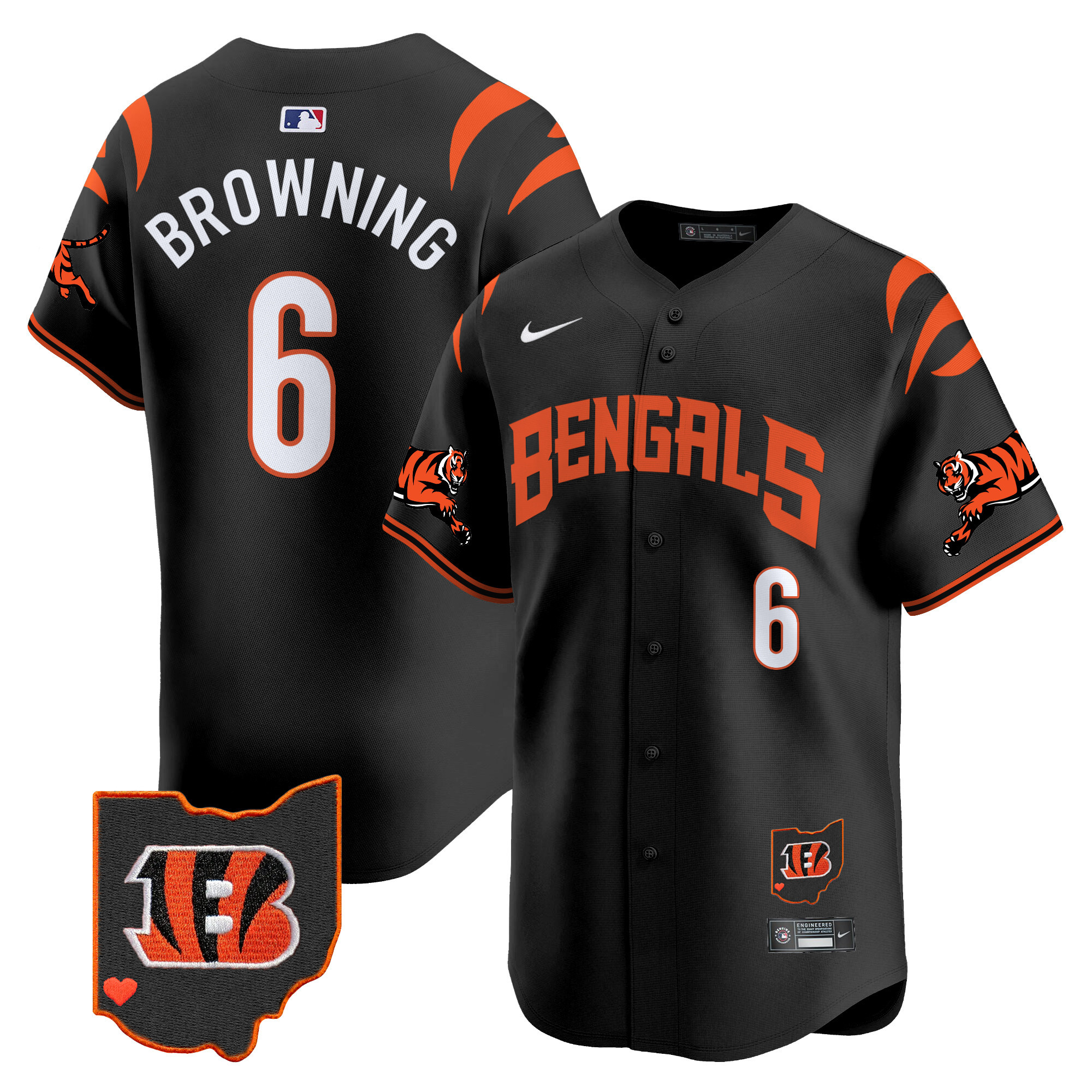 Jake Browning Men's Cincinnati Bengals Vapor Premier Limited Black Jersey - All Stitched