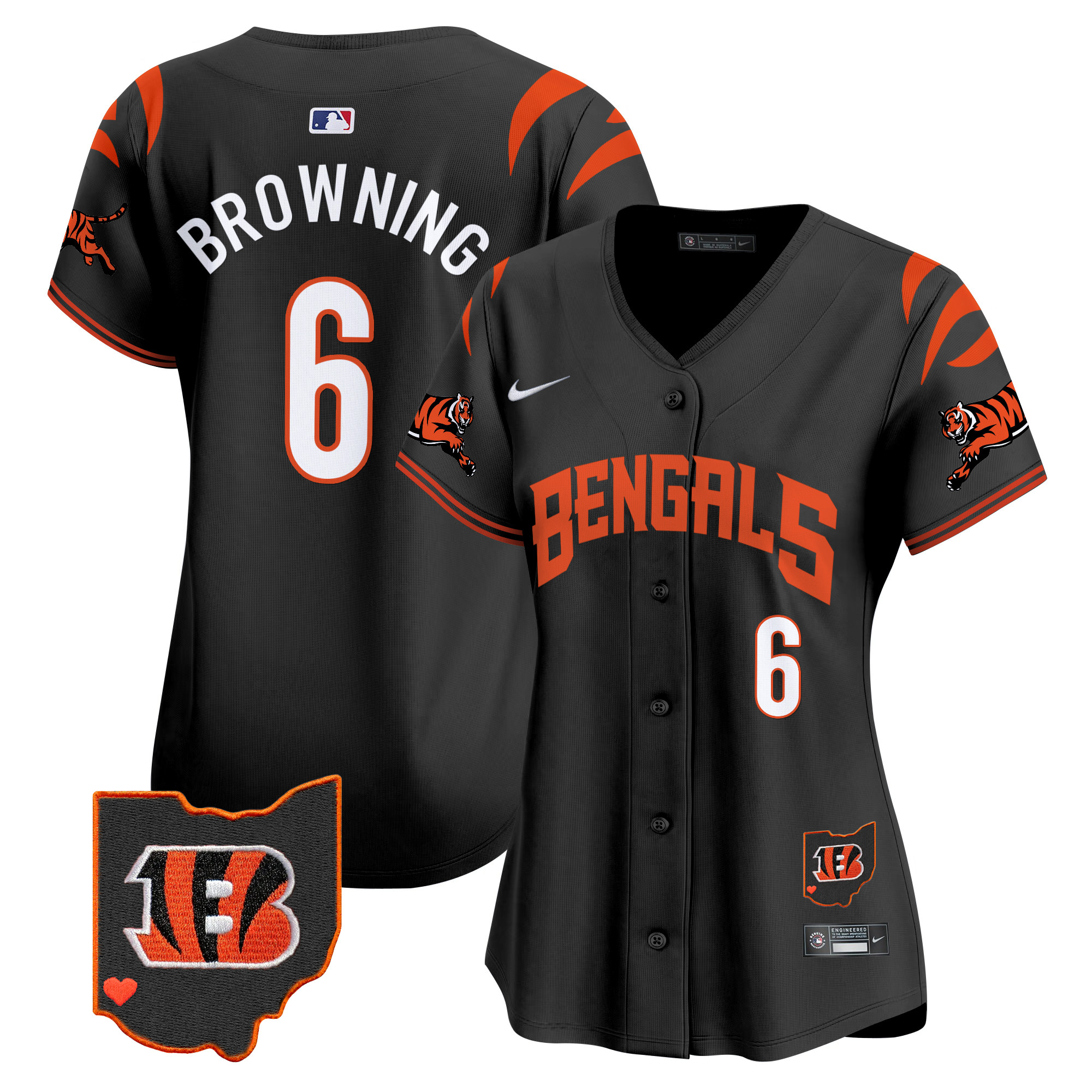 Jake Browning Women's Cincinnati Bengals Vapor Premier Limited Black Jersey - All Stitched