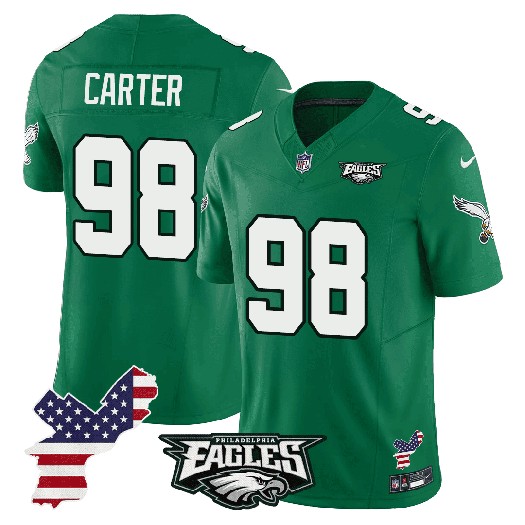 Jalen Carter Men's Philadelphia Eagles Philadelphia Patch Green Jersey - All Stitched