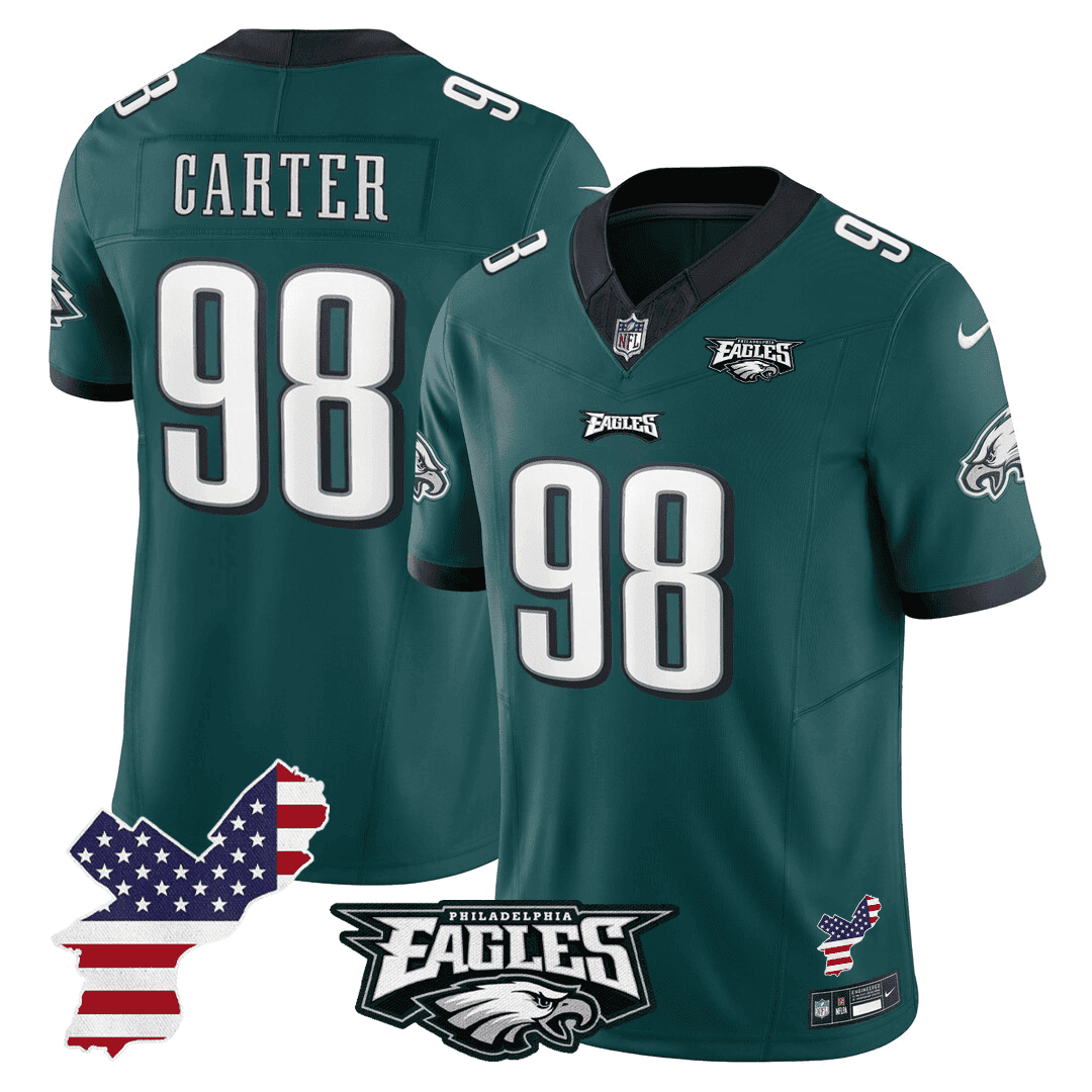 Jalen Carter Men's Philadelphia Eagles Philadelphia Patch Midnight Green Jersey - All Stitched