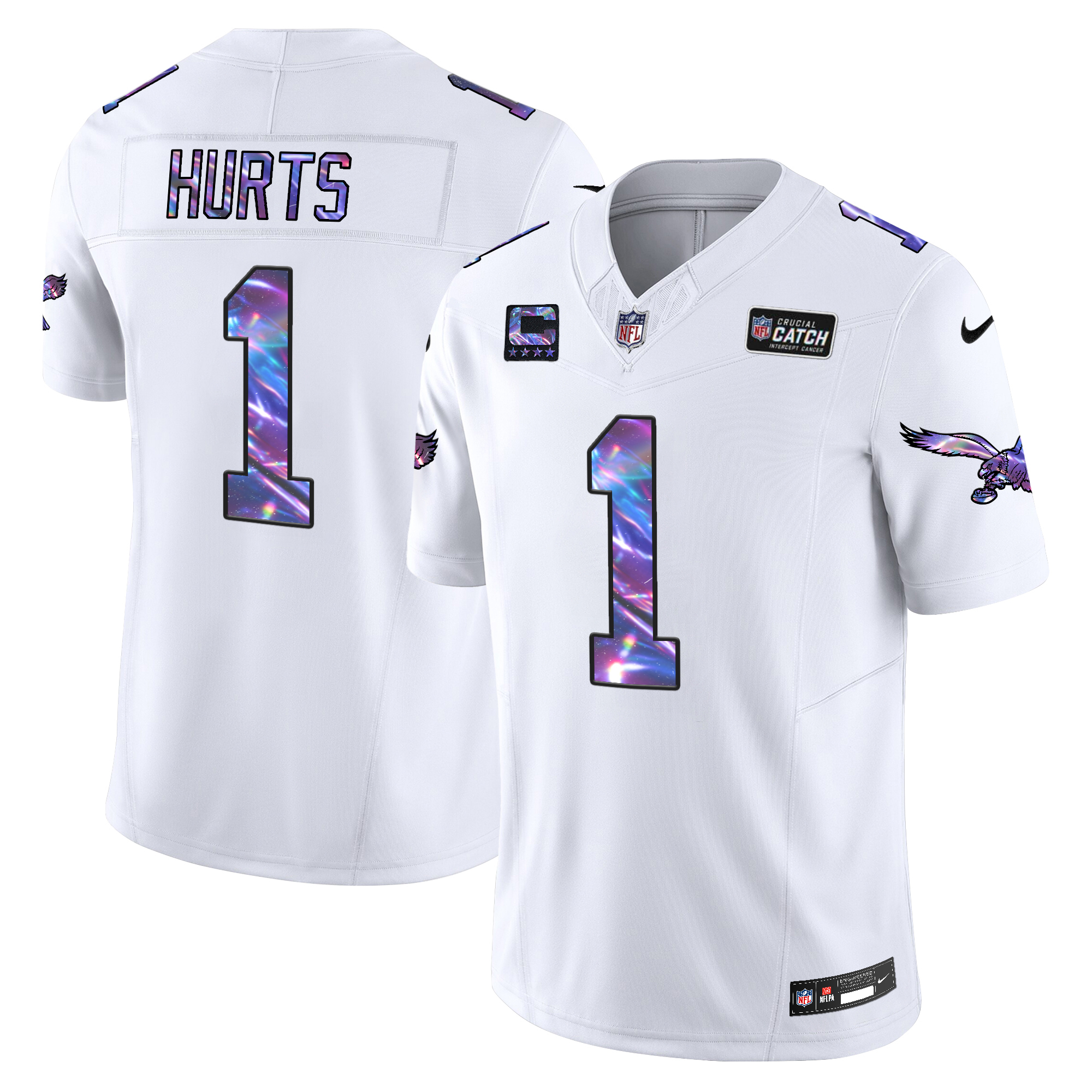 Jalen Hurts Men's Philadelphia Eagles 2024 Crucial Catch Vapor Limited White Jersey - All Stitched