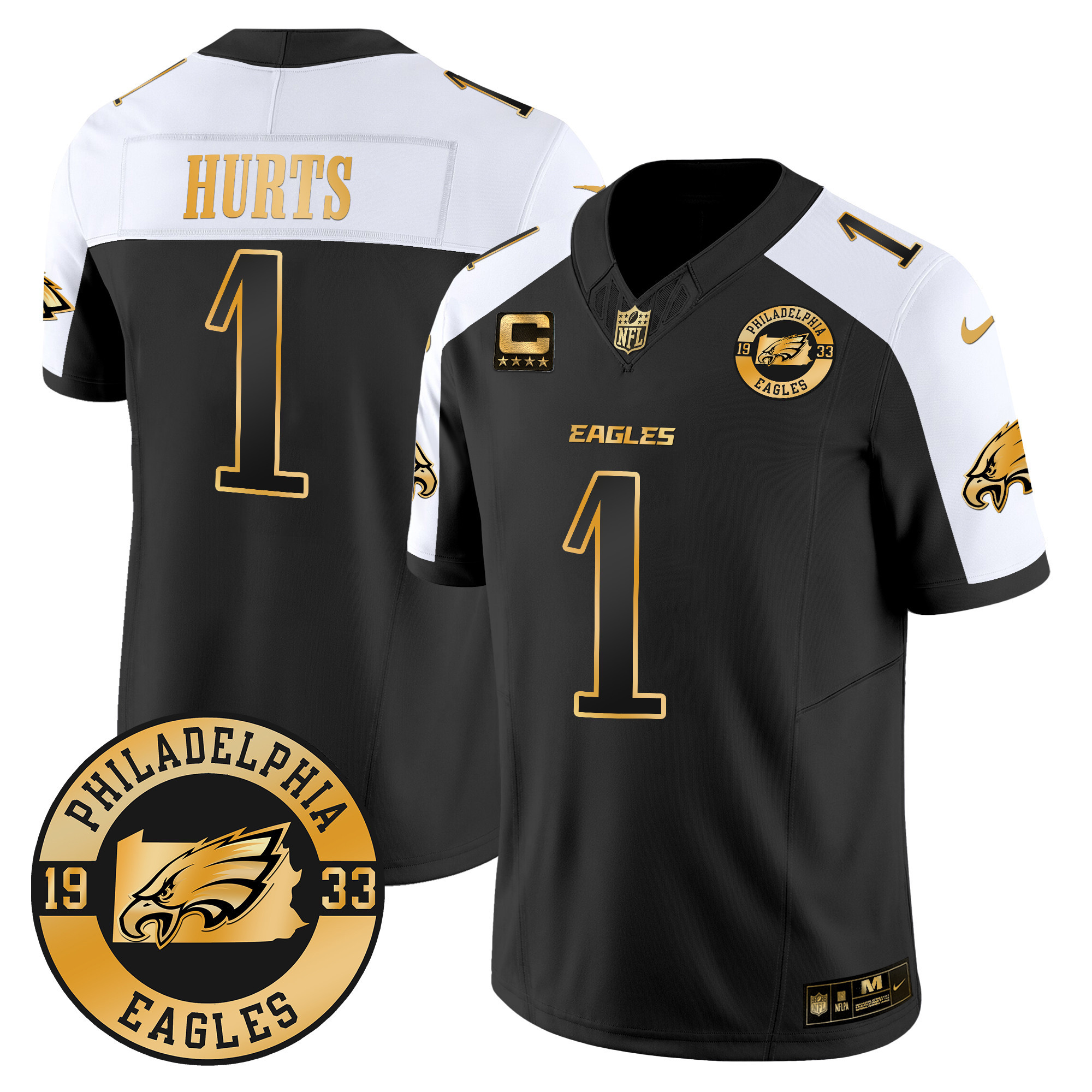 Jalen Hurts Men's Philadelphia Eagles 2024 Gold Vapor Limited Alternate Jersey - All Stitched