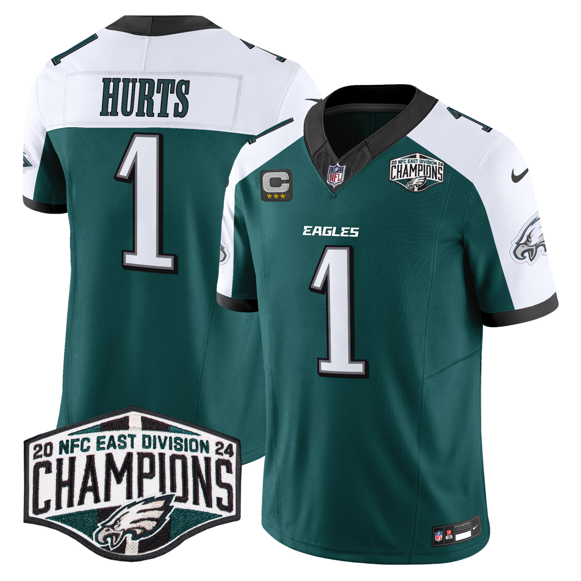 Jalen Hurts Men's Philadelphia Eagles 2024 NFC East Division Champions Vapor Limited Green Alternate Jersey - All Stitched