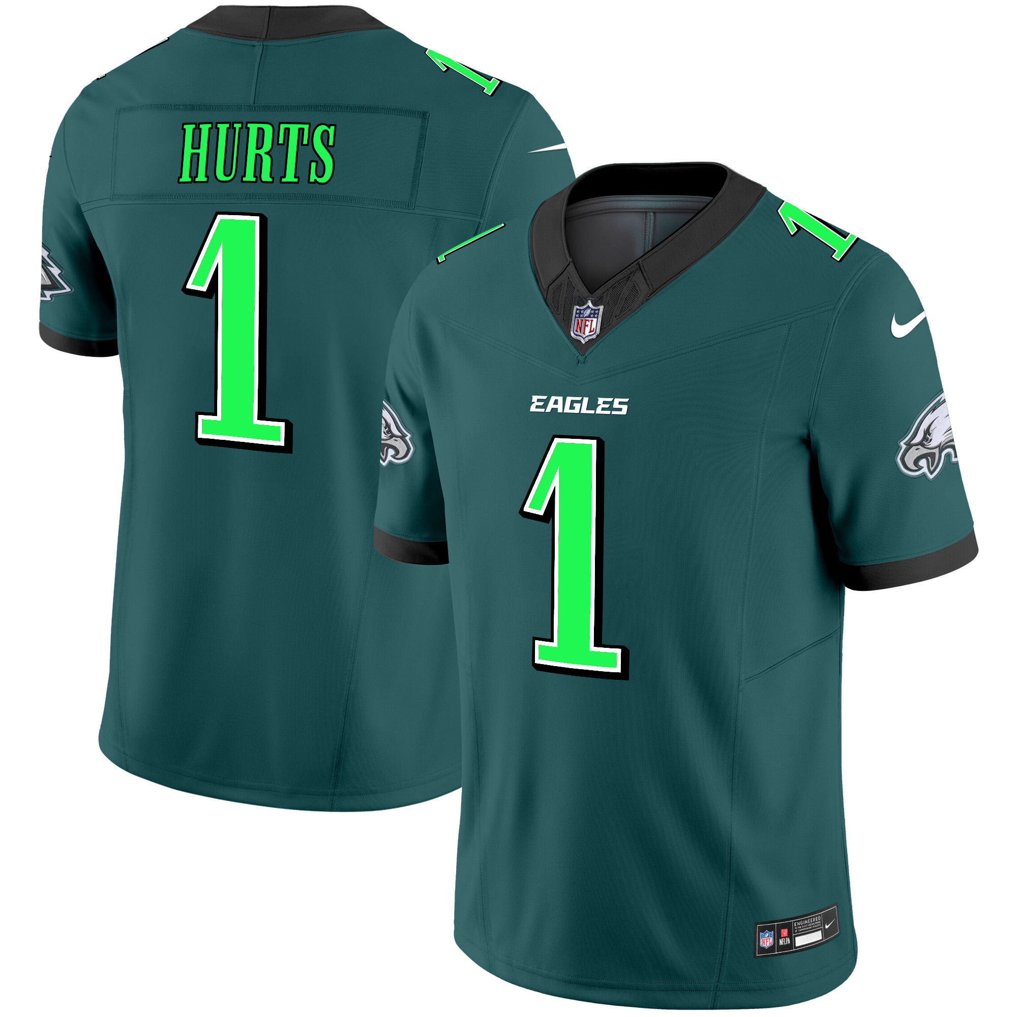 Jalen Hurts Men's Philadelphia Eagles 2024 Practice Vapor Limited Midnight Green Jersey - All Stitched