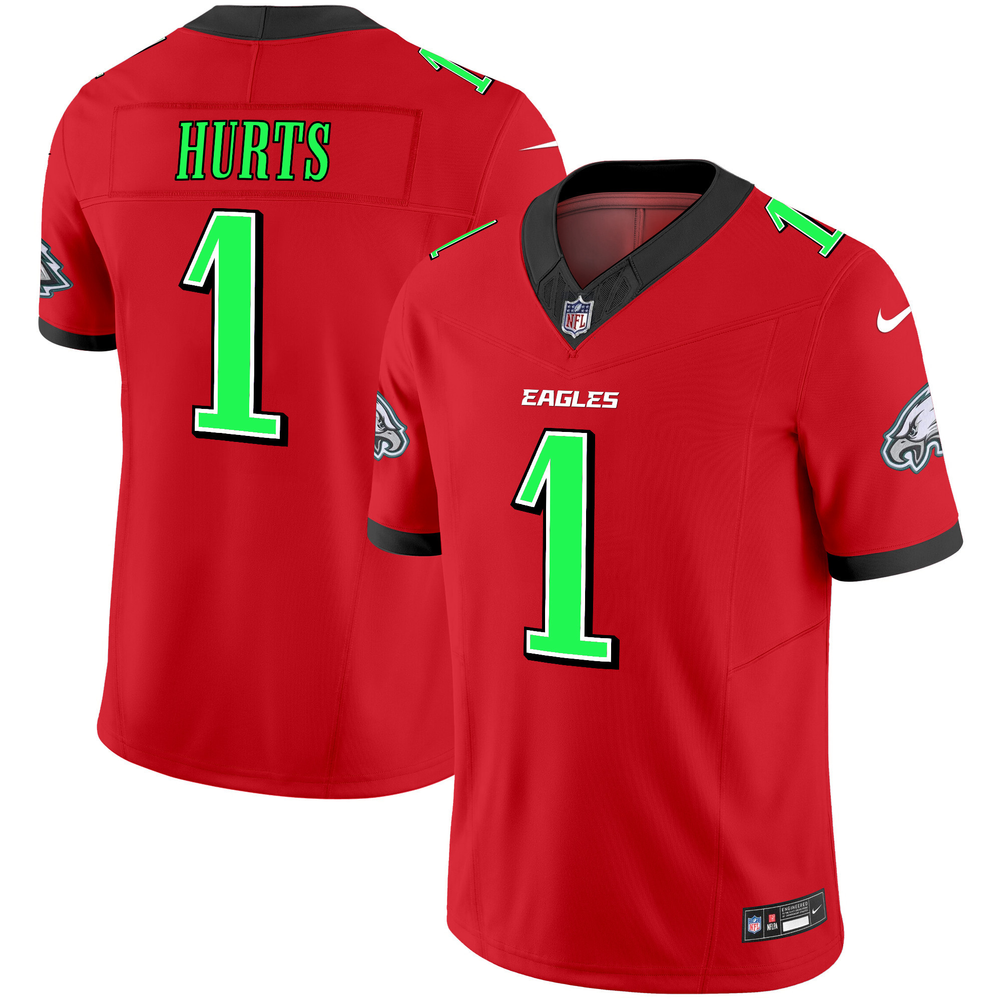 Jalen Hurts Men's Philadelphia Eagles 2024 Practice Vapor Limited Red Jersey - All Stitched