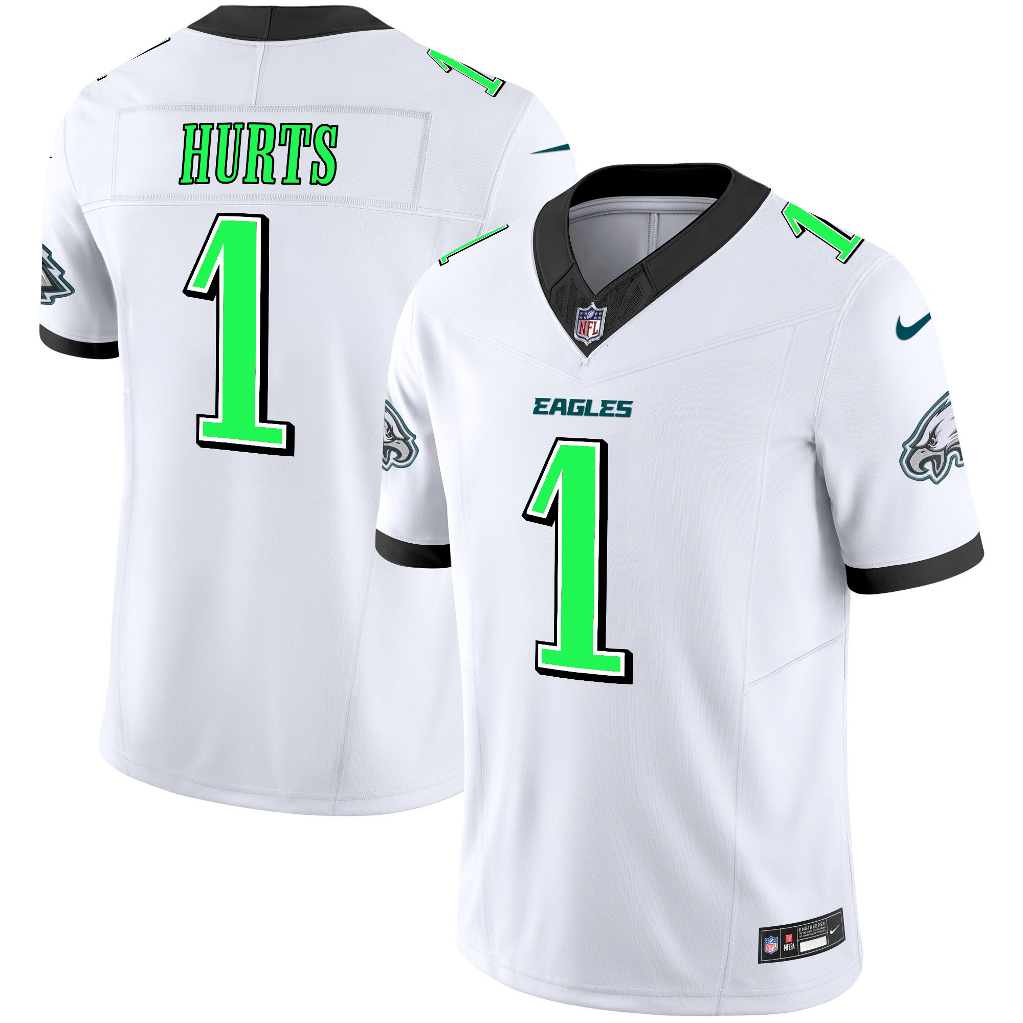 Jalen Hurts Men's Philadelphia Eagles 2024 Practice Vapor Limited White Jersey - All Stitched