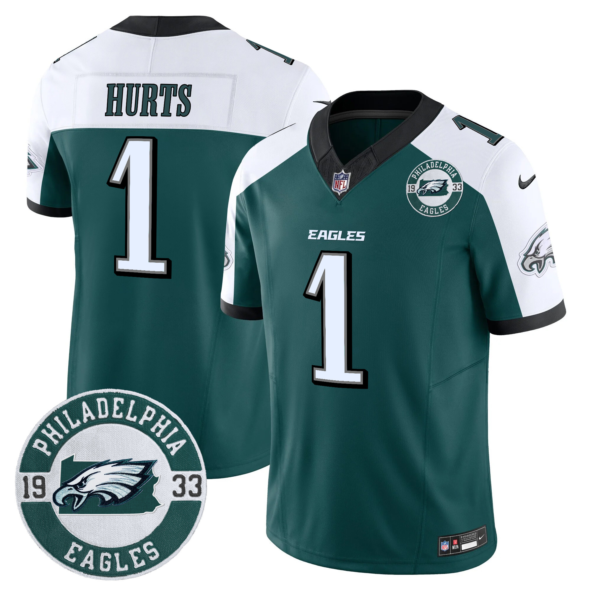 Jalen Hurts Men's Philadelphia Eagles 2024 Vapor Limited Alternate Jersey - All Stitched