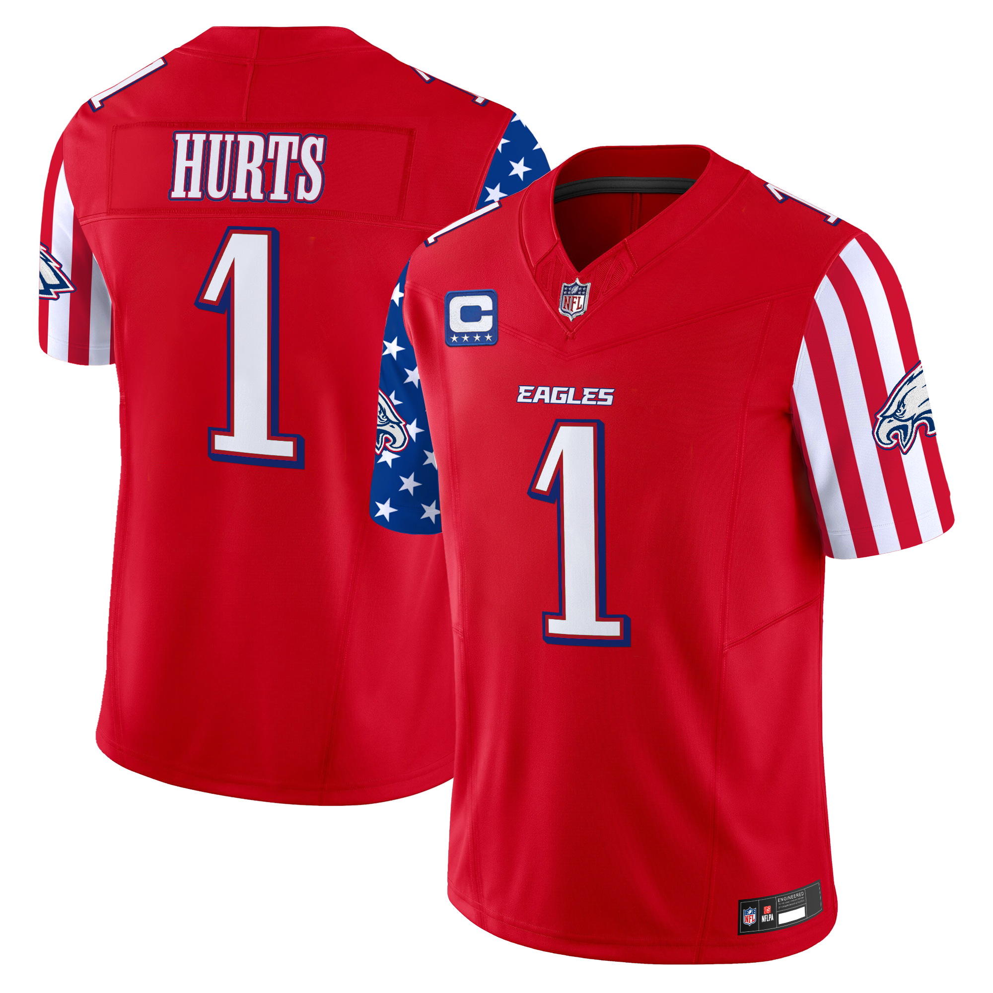 Jalen Hurts Men's Philadelphia Eagles 2025 Independence Day Vapor Limited Red Jersey - All Stitched