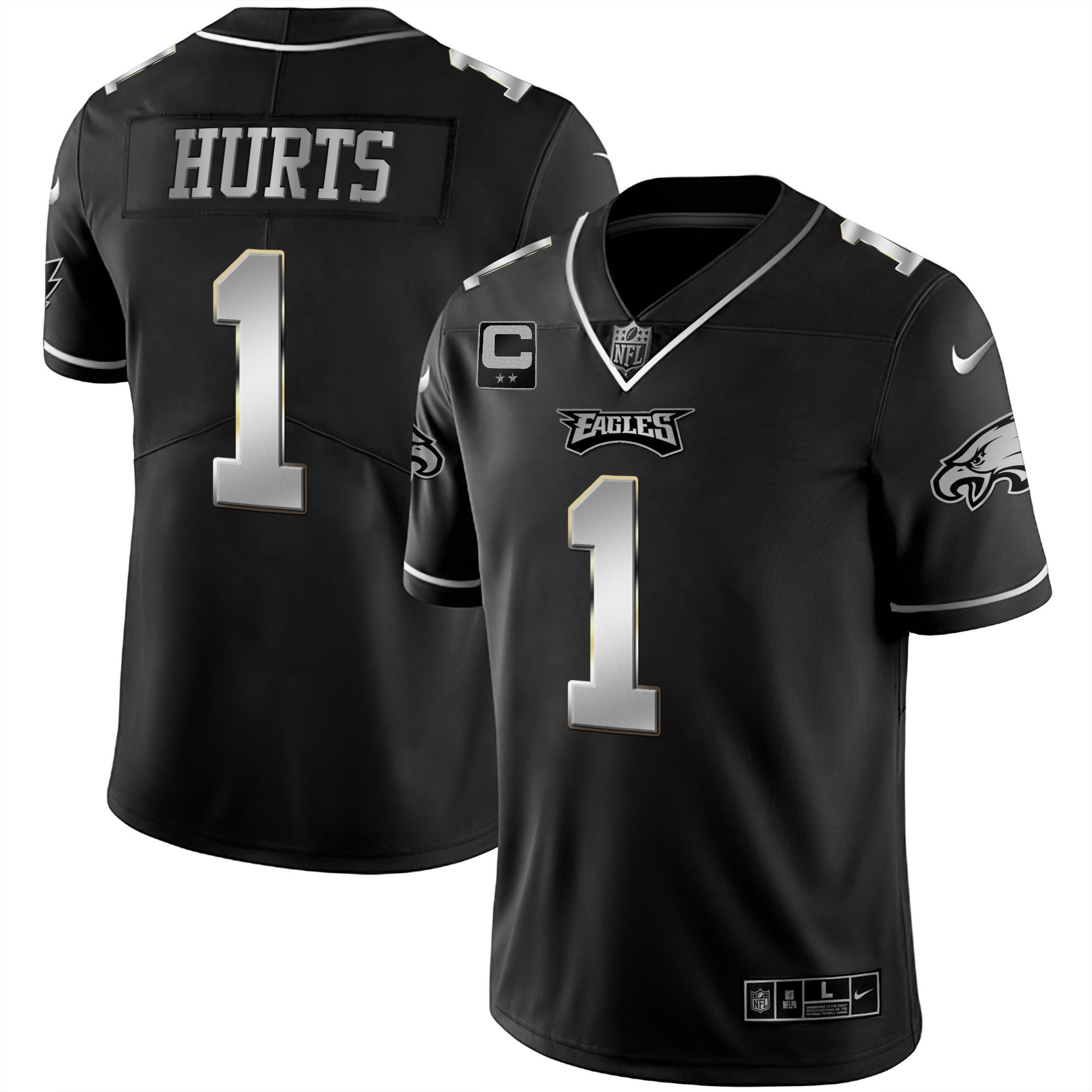 Jalen Hurts Men's Philadelphia Eagles Black Silver Limited - All Stitched Black Silver Limited Jersey - All Stitched