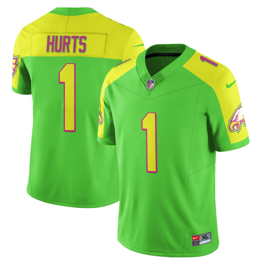 Jalen Hurts Men's Philadelphia Eagles City Edition Vapor Limited Bright Green Jersey - All Stitched